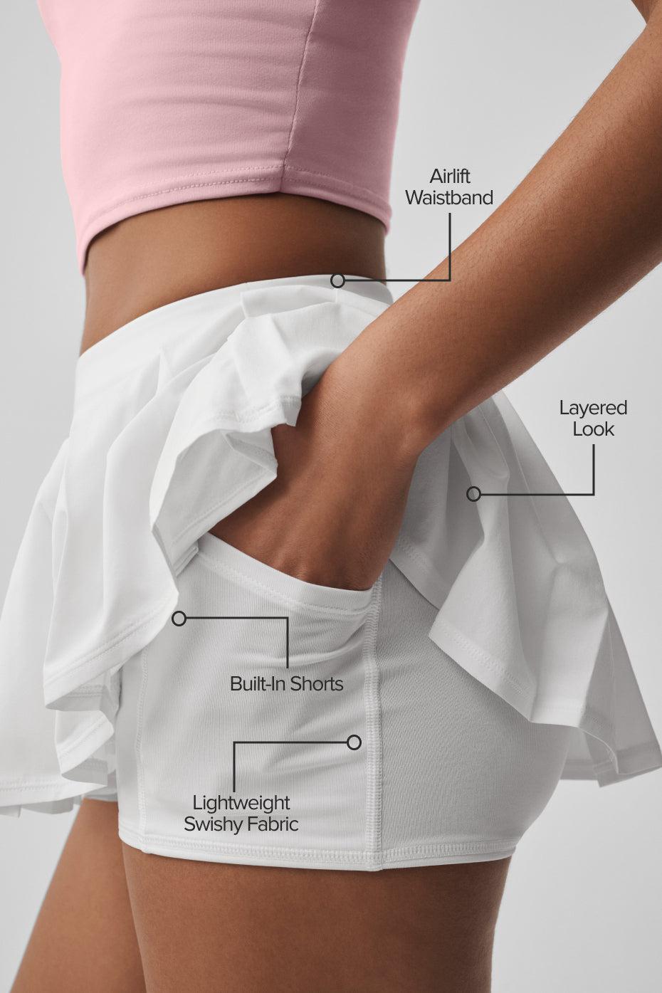 Double Or Nothing Tennis Skirt - White Product Image