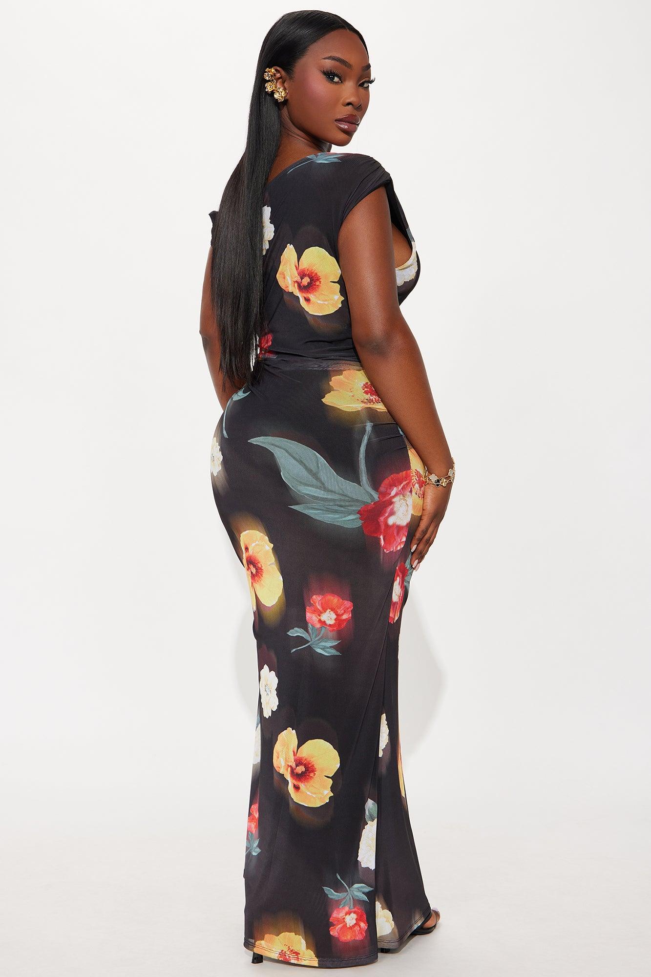 Limitless Mesh Maxi Dress - Black/combo Female Product Image