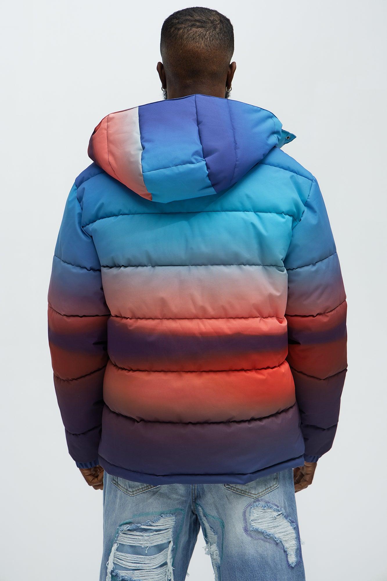 Sunrise Hooded Puffer Jacket - Blue/combo Male Product Image