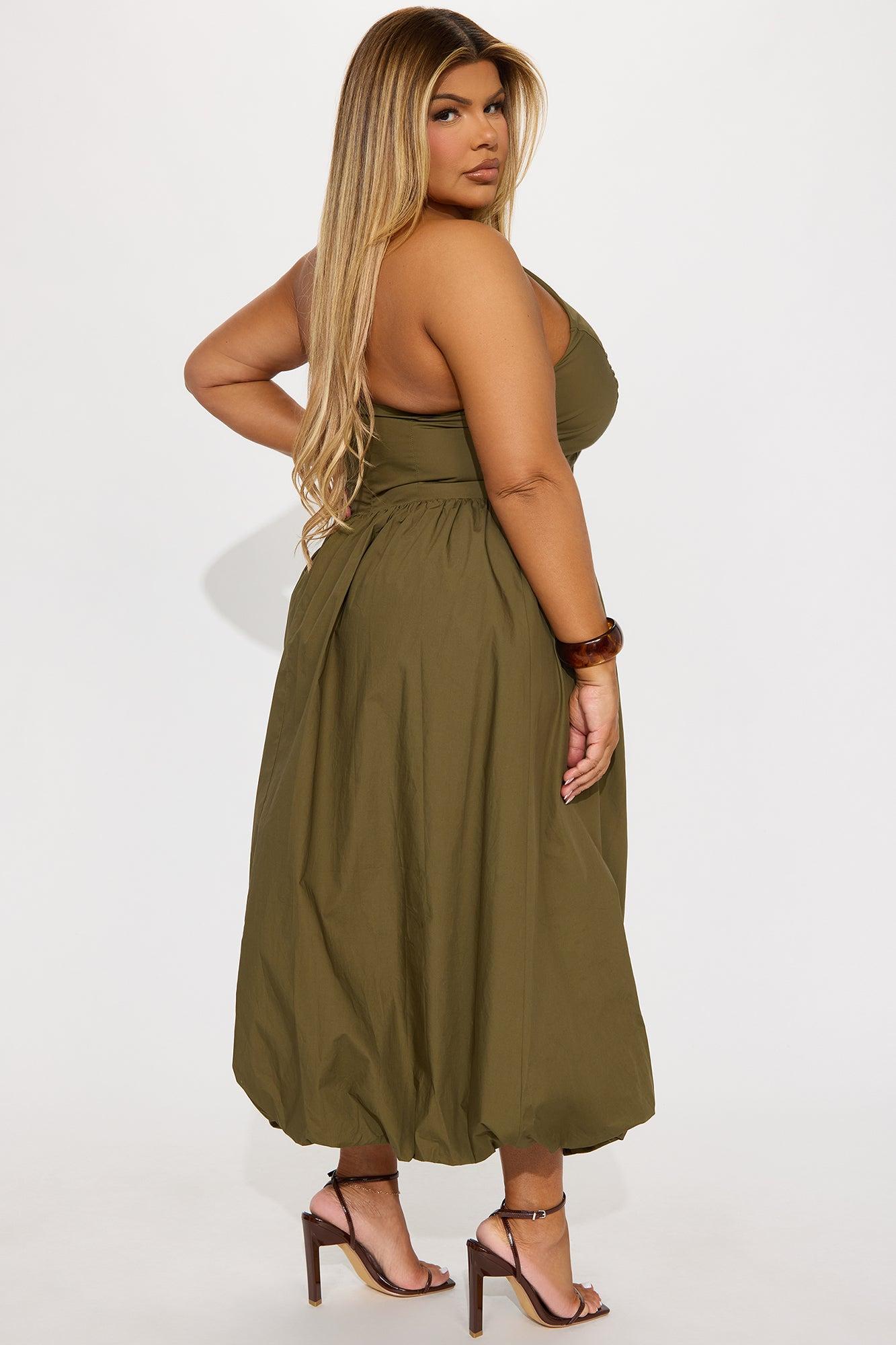 Melinda Poplin Midi Dress - Olive Product Image