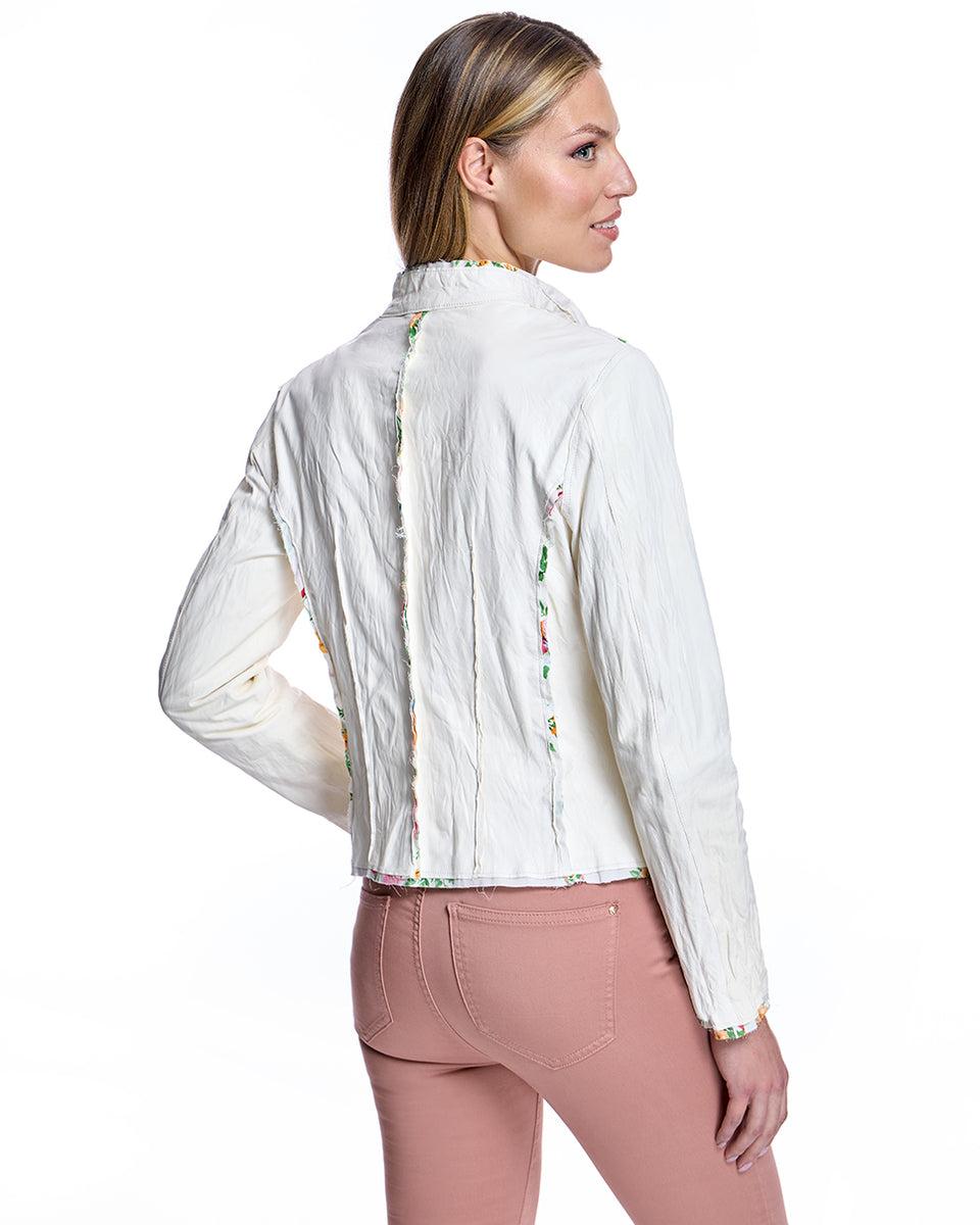 Leather Jacket with Floral Detail Product Image