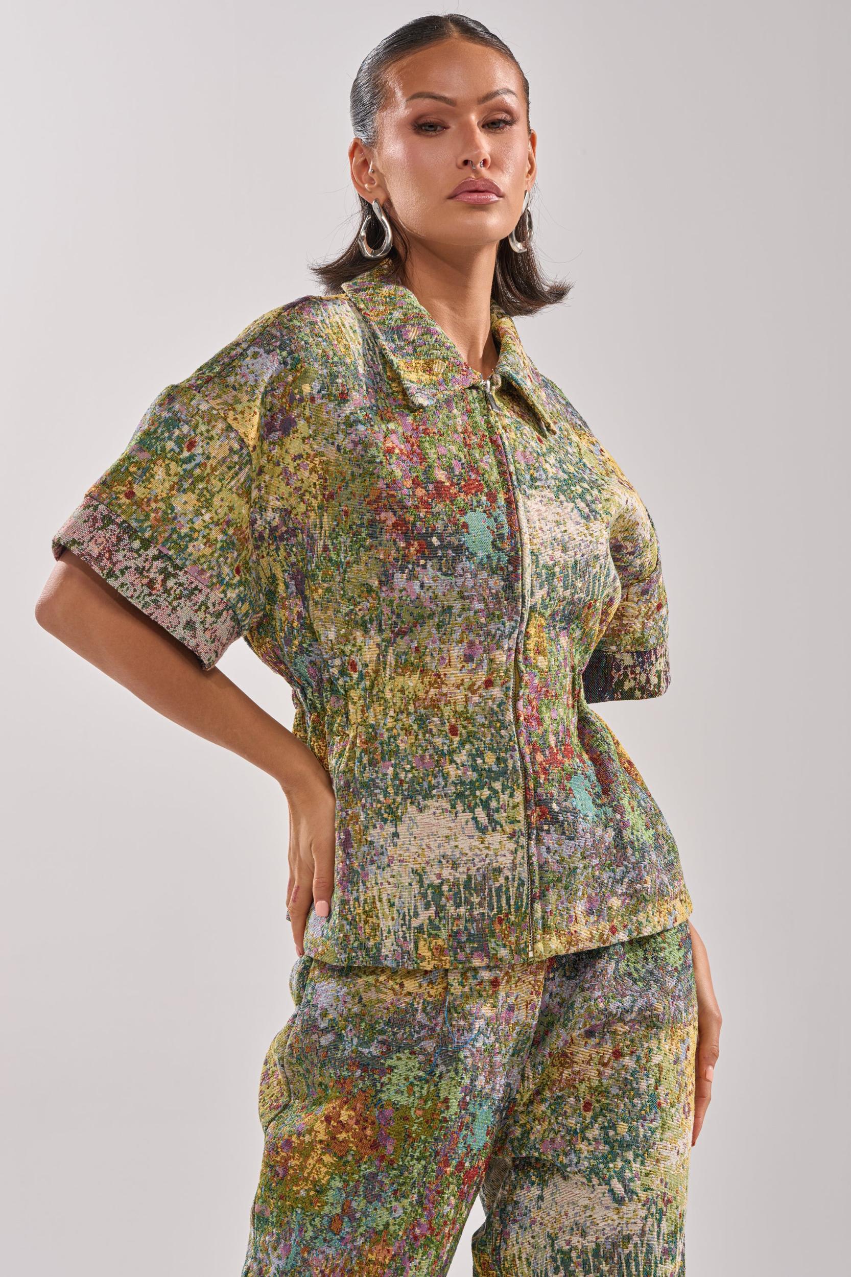 DEEP IN THE SEA BROCADE BLOUSE Product Image