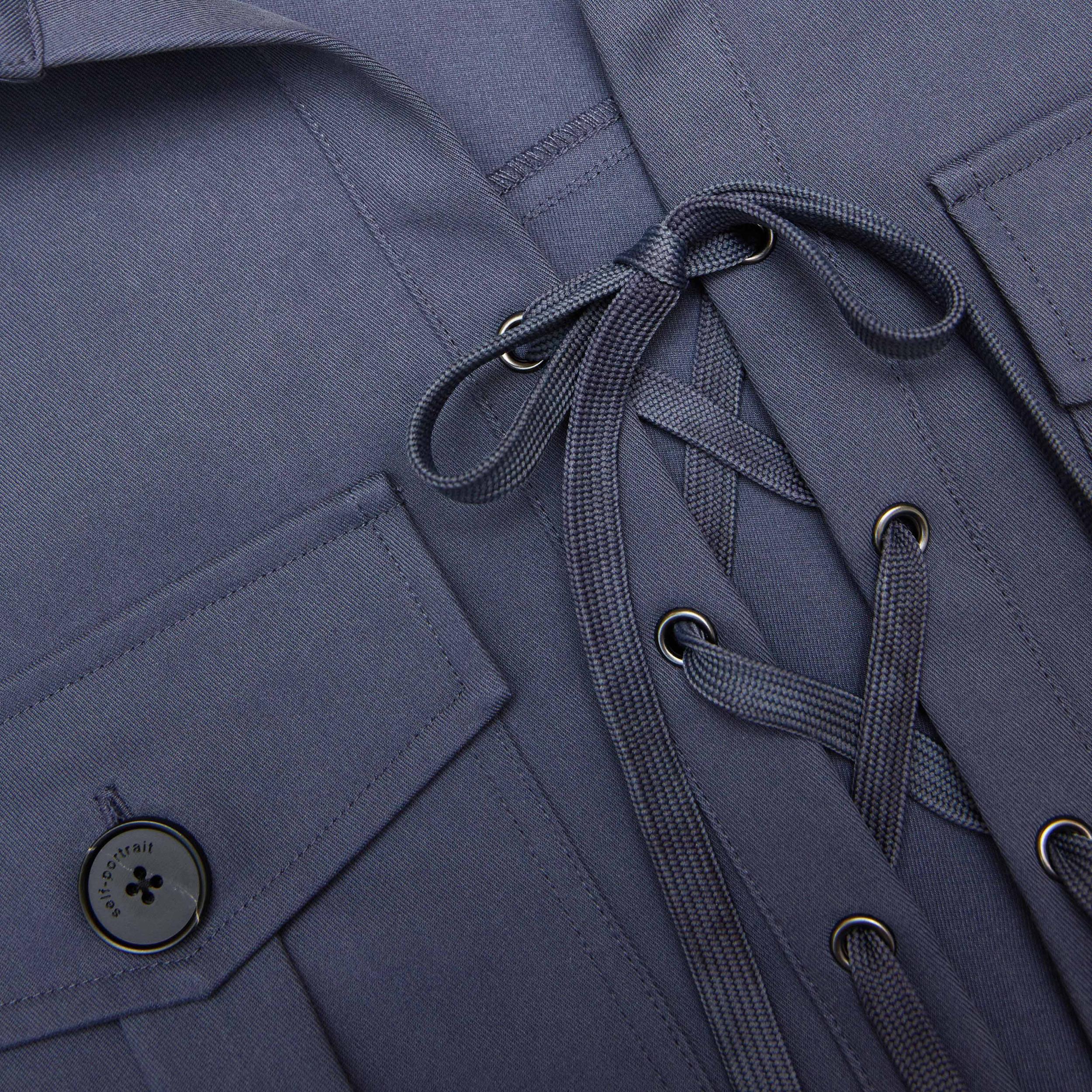 Grey Cotton Long Sleeve Mini Dress Product Image