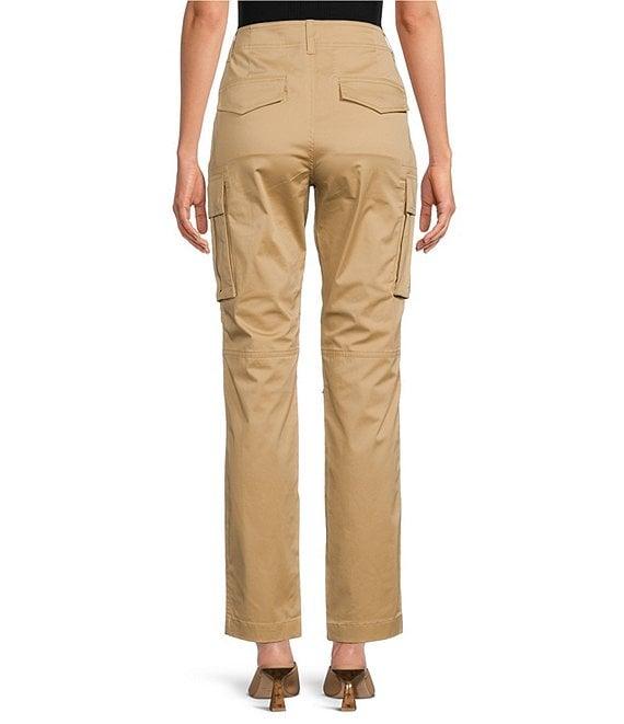Lauren Ralph Lauren Sateen Flap Pocket High Rise Straight Leg Cargo Pants Product Image