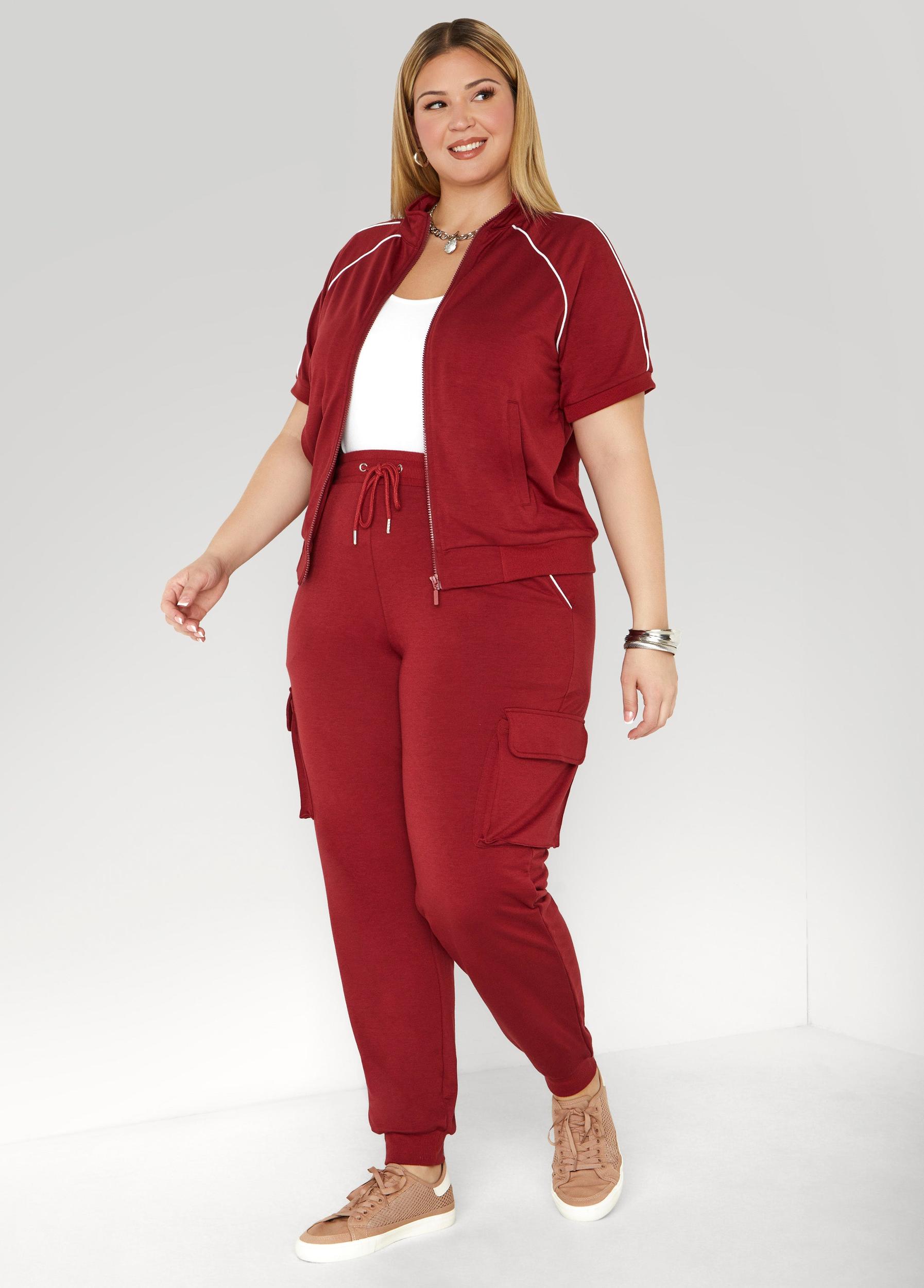 Plus Size Piped French Terry Jacket Ashley Stewart Product Image