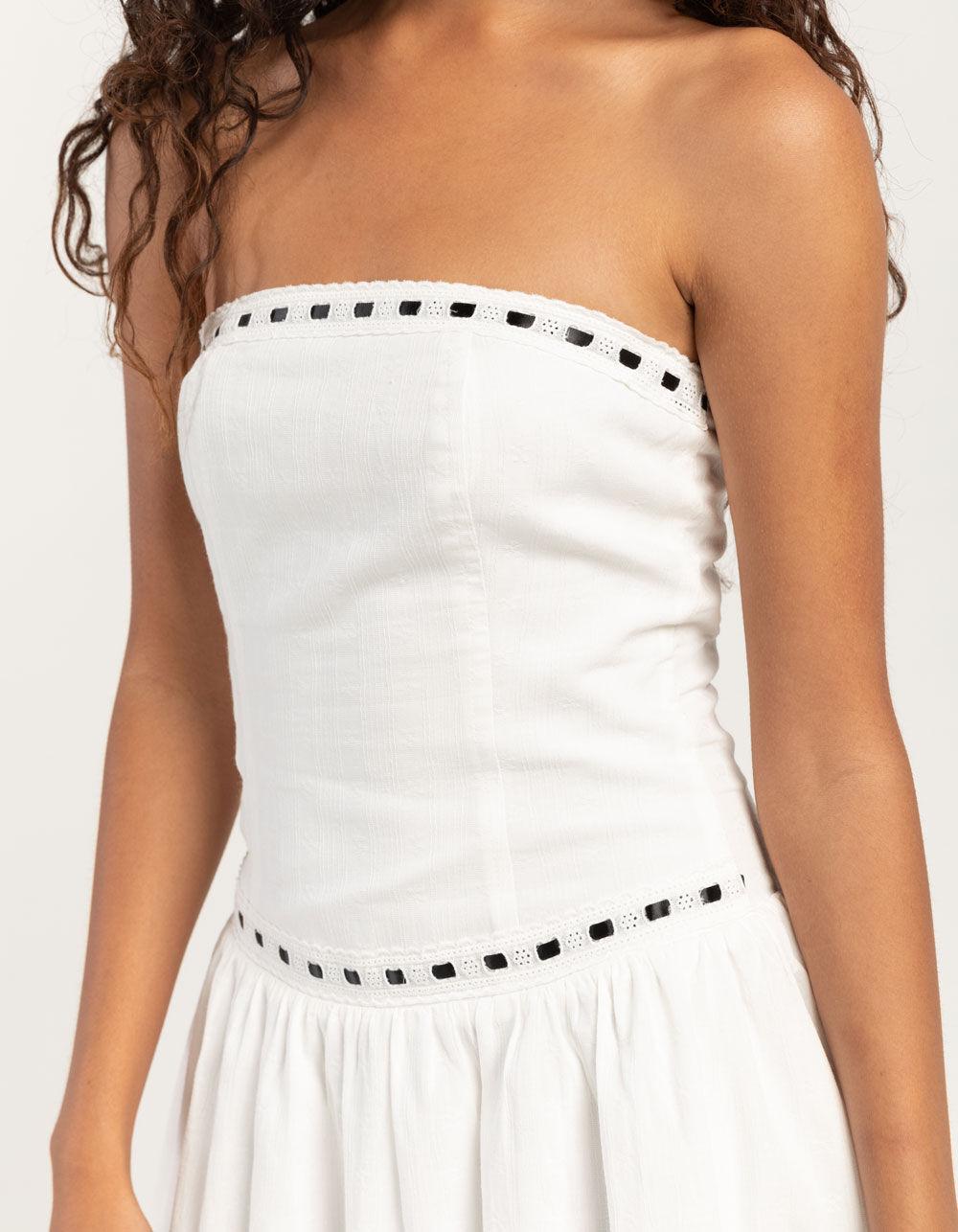 RSQ Womens Tube Ribbon Dress - WHITE Product Image