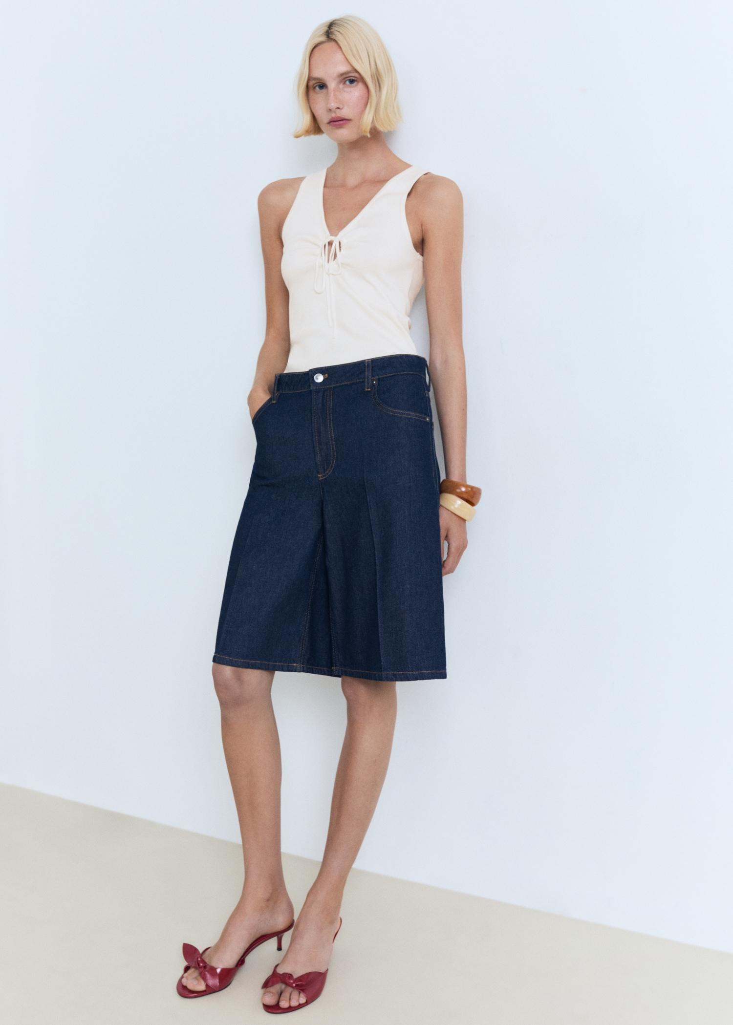 Bow knit top - Women | MANGO USA Product Image