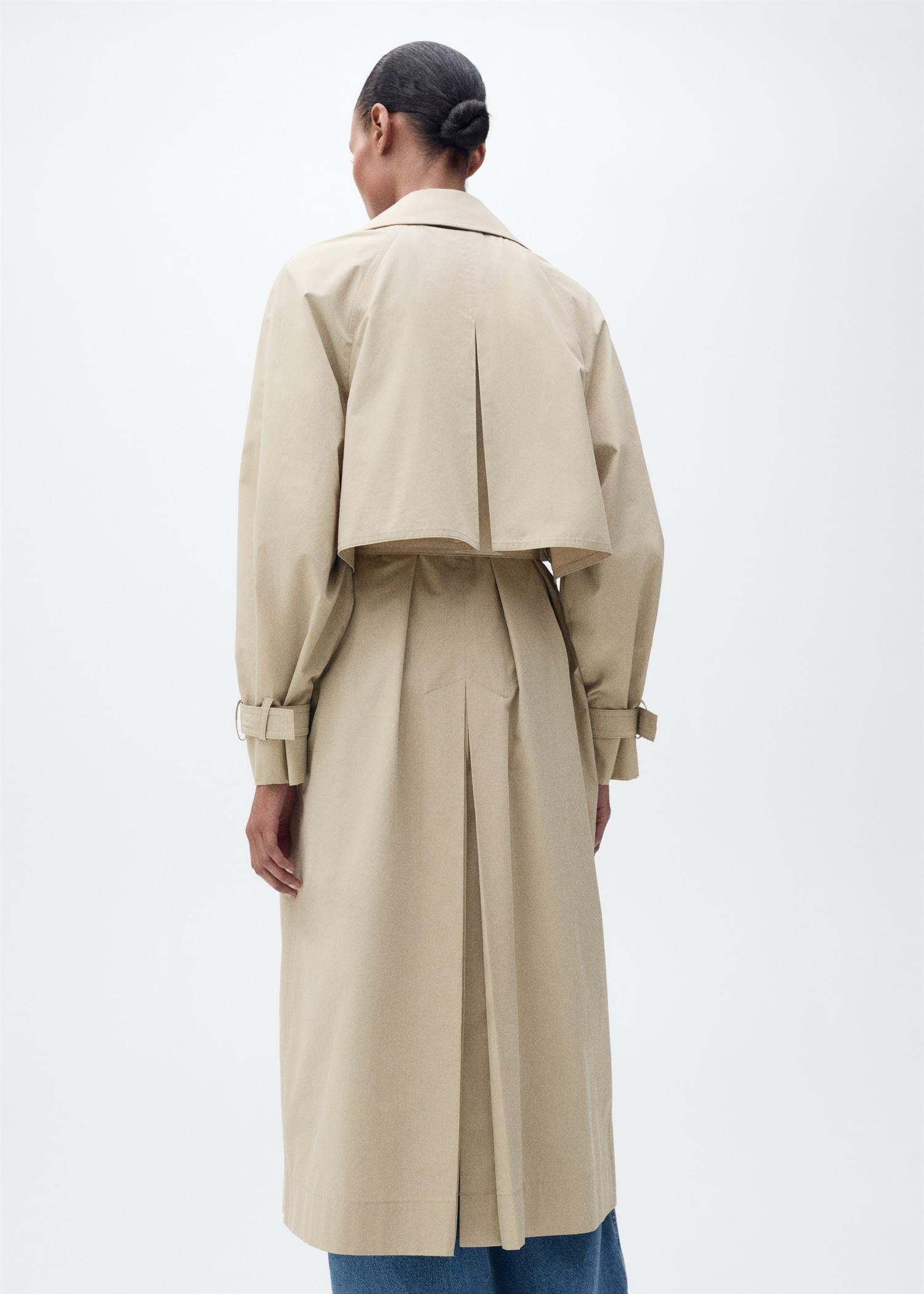 Cotton trench coat with belt - Women | MANGO USA Product Image