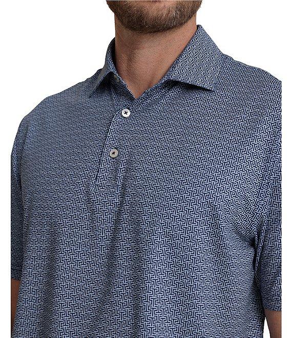 Southern Tide Driver Geo Print Short Sleeve Polo Shirt Product Image