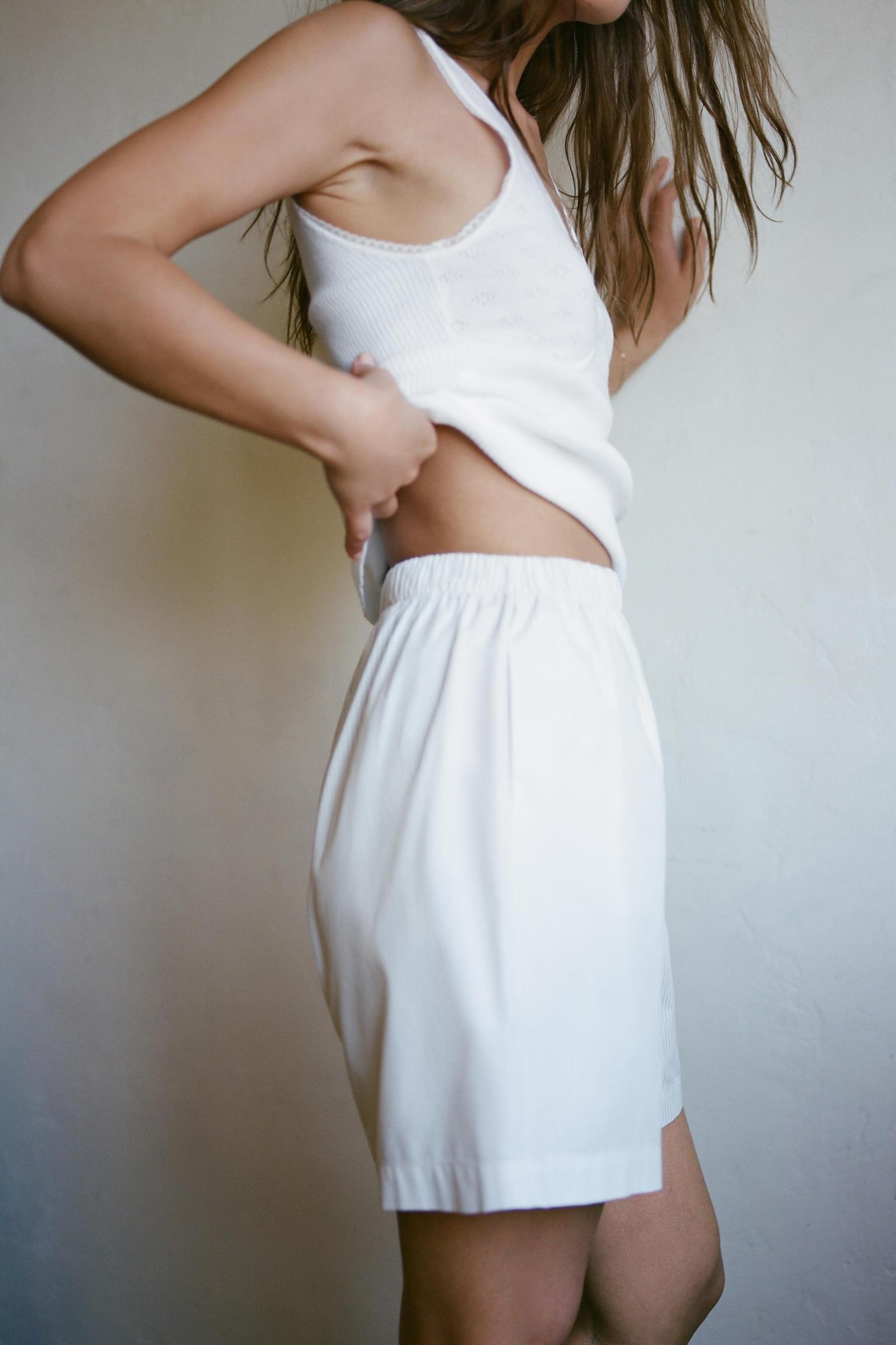 STRIPED POPLIN BERMUDA SHORTS Product Image