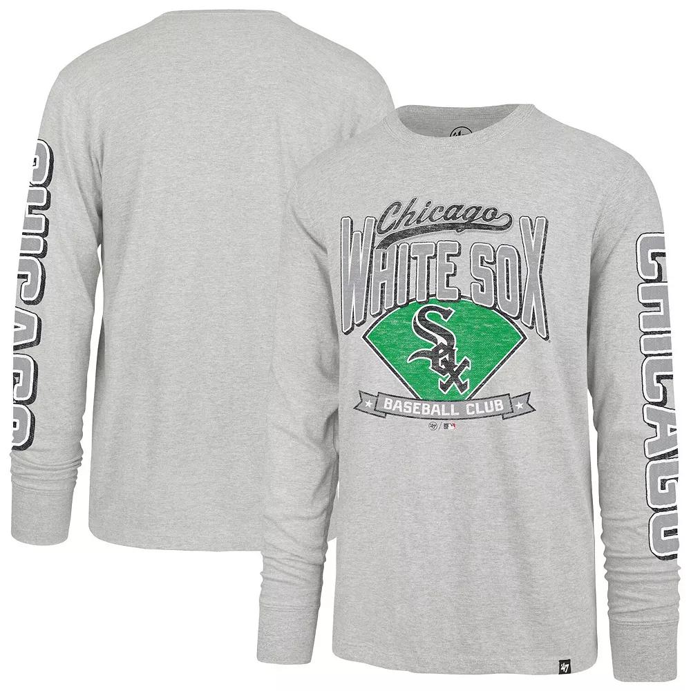 Men's '47 Gray Chicago White Sox Fair Ball Franklin Long Sleeve T-Shirt, Size: Medium, Grey Product Image