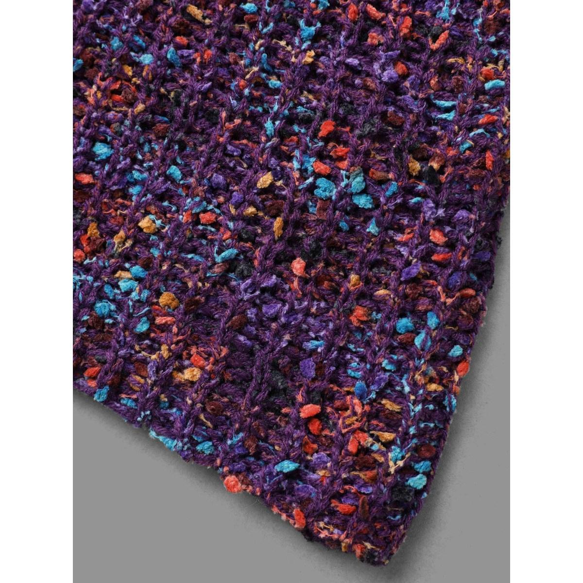 Plus Size Round Neck Heather Bell Sleeve Pullover Deeppurple Women Elegant Loose Long Sleeve V-neck Everyday Pullovers BloomChic 28/5X Product Image