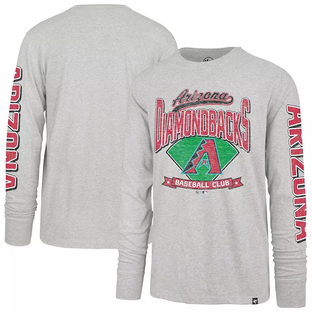 Men's '47 Gray Arizona Diamondbacks Fair Ball Franklin Long Sleeve T-Shirt,  Product Image