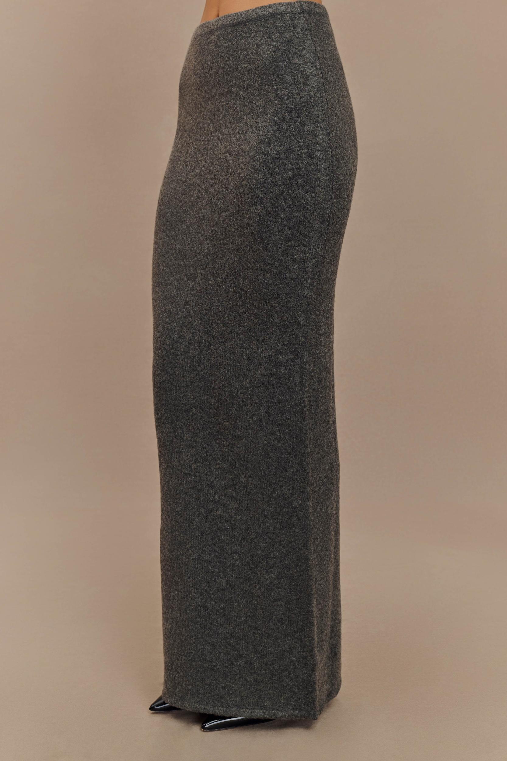Elise Knit Maxi Skirt - Charcoal Marle Product Image