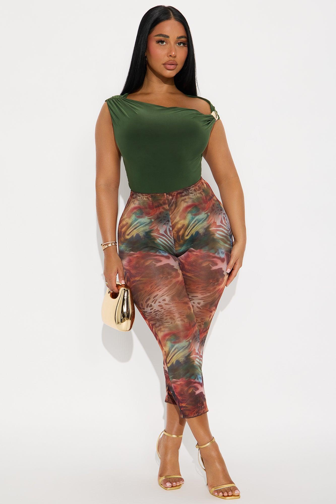 Moments Notice Off Shoulder Bodysuit - Olive Product Image