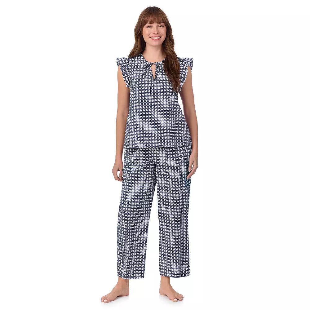 Women's Draper James 2-Piece Woven Pajama Tank Top & Pajama Pants Set, Size: XS, Blue Wicker Product Image