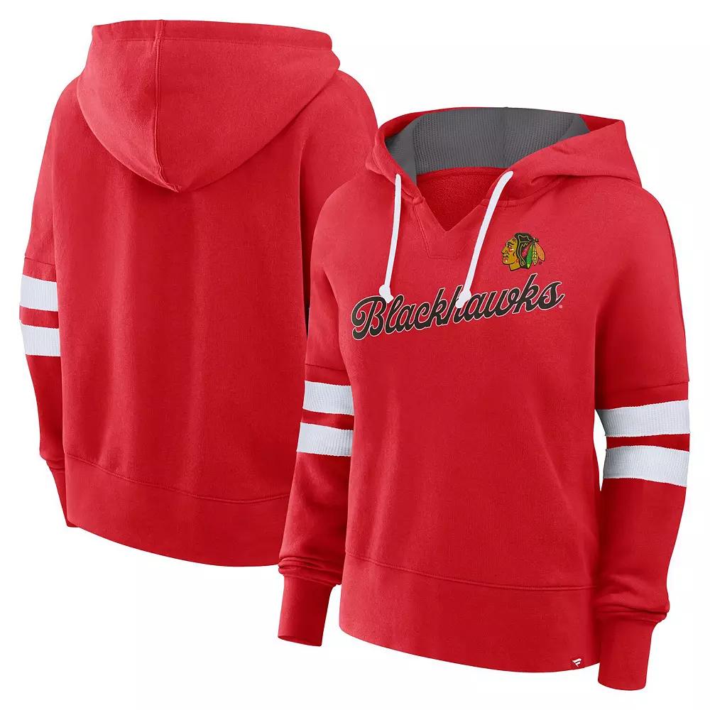 Women's Fanatics Red Chicago Blackhawks Seize Fleece Pullover Hoodie,  Product Image