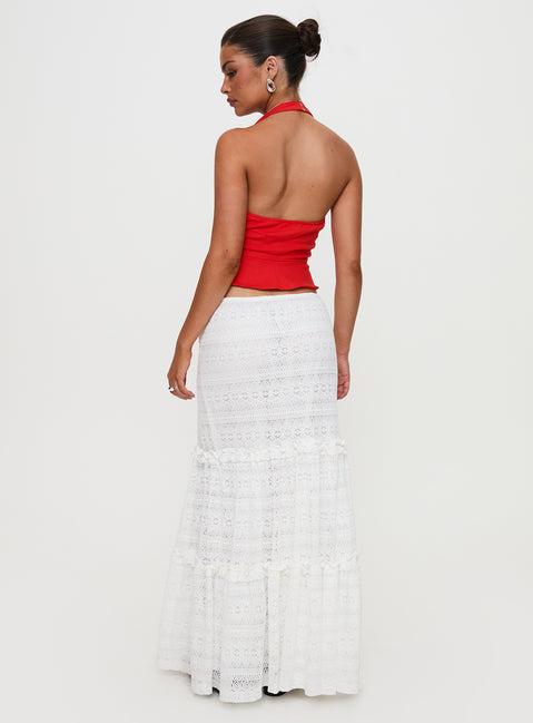 Buttacupe Lace Maxi Skirt White Product Image