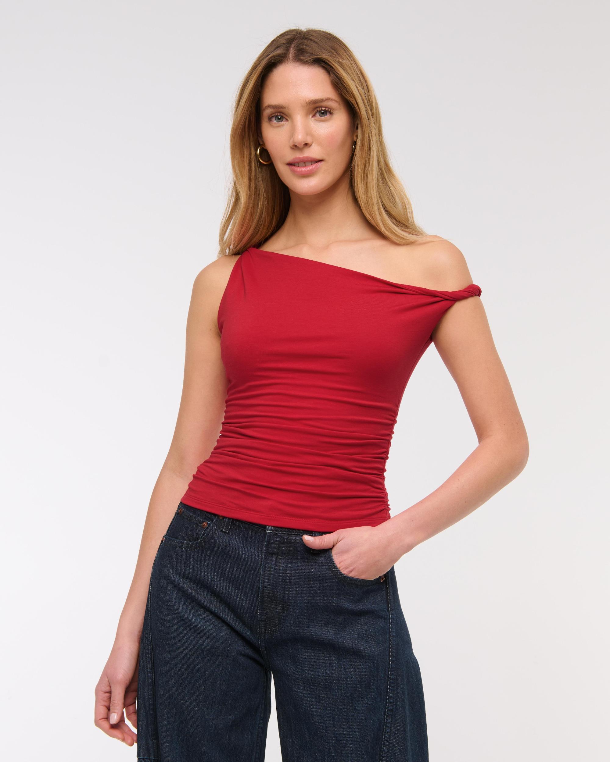 Asymmetrical Mesh Twist Top Product Image