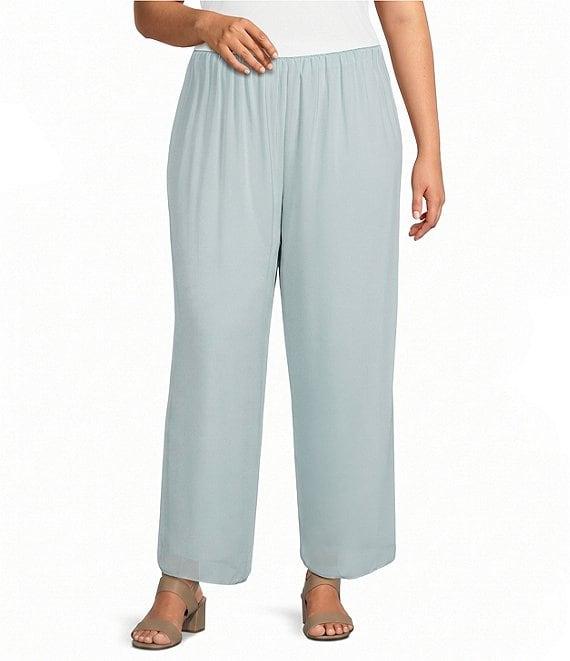 Alex Evenings Plus Size Silky Chiffon Pants Product Image