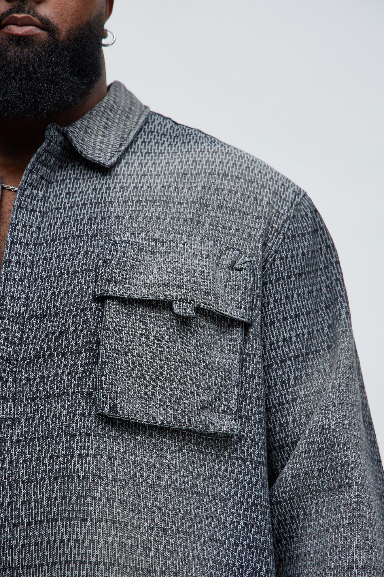Abel Textured Button Up Shirt - Black Product Image