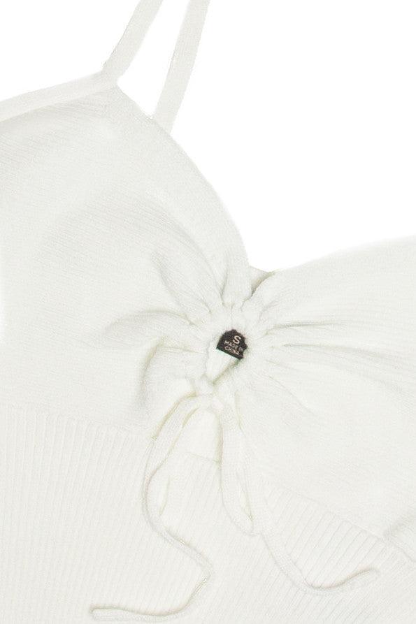 White Knit Hanky Hem Cami Product Image