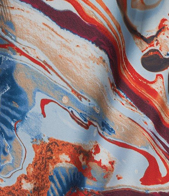 Skies Are Blue Abstract Print Cowl Neck Sleeveless Midi Slip Dress Product Image