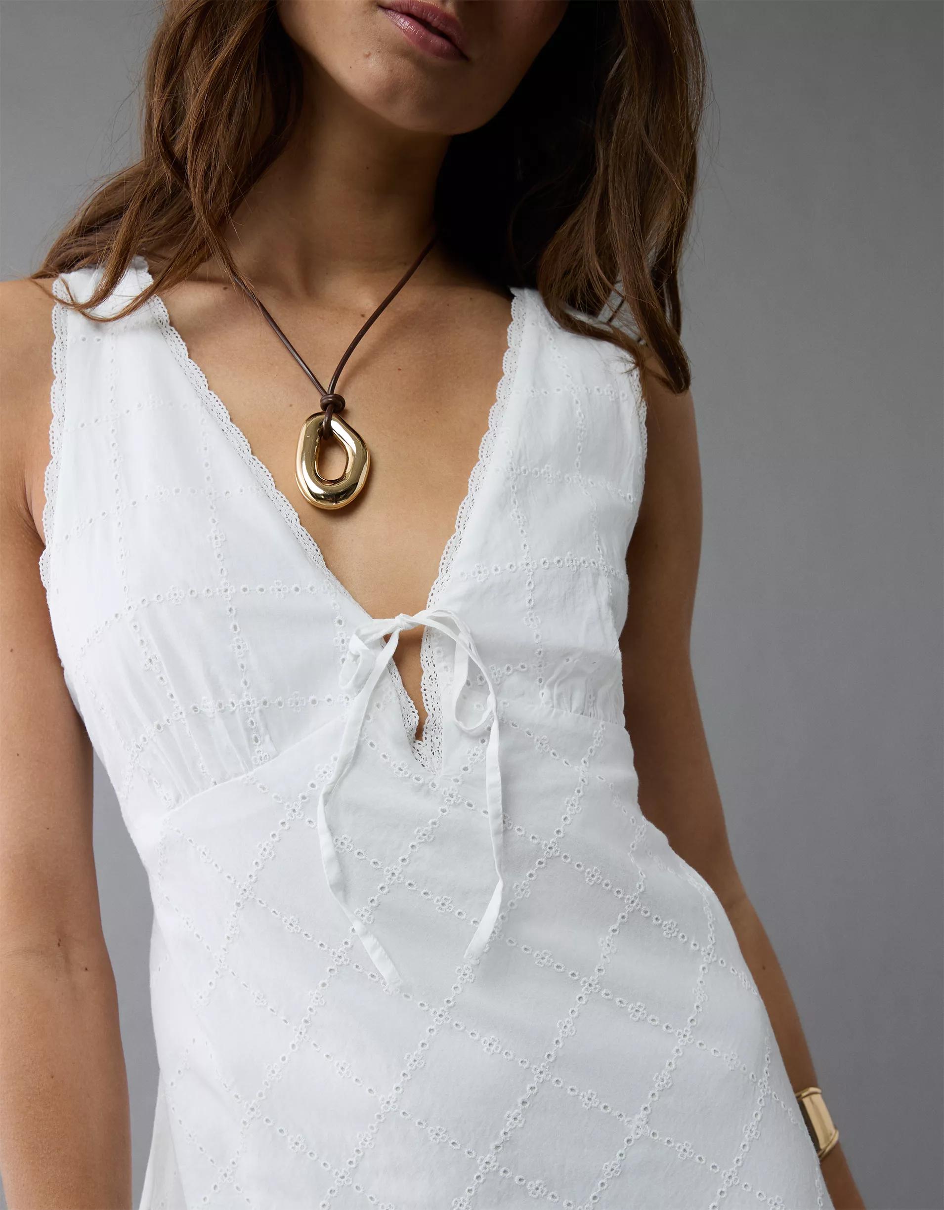 AE Tie Front Mini Slip Dress Product Image
