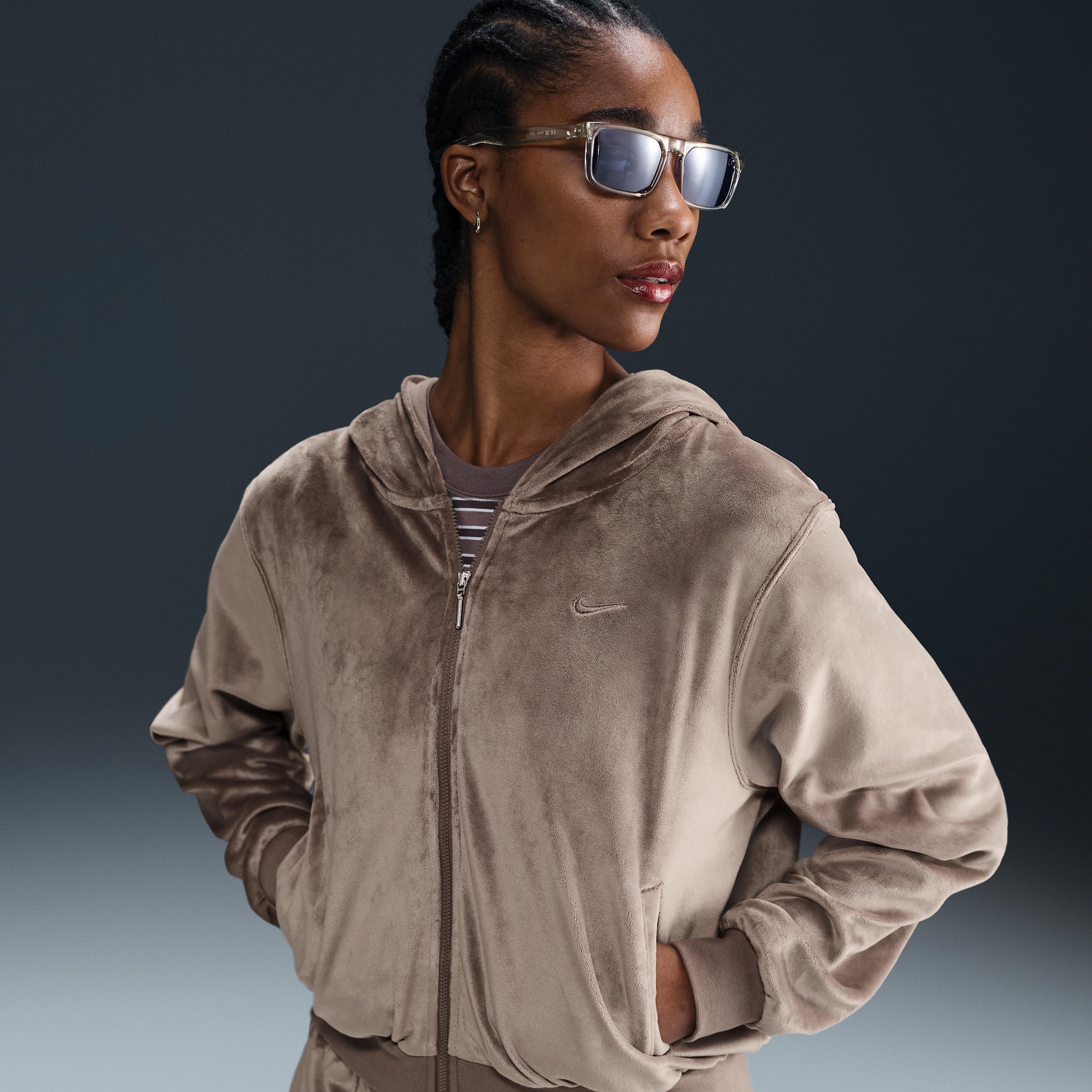 Nike Sportswear Chill Knit Women's Loose Velour Full-Zip Hoodie Product Image