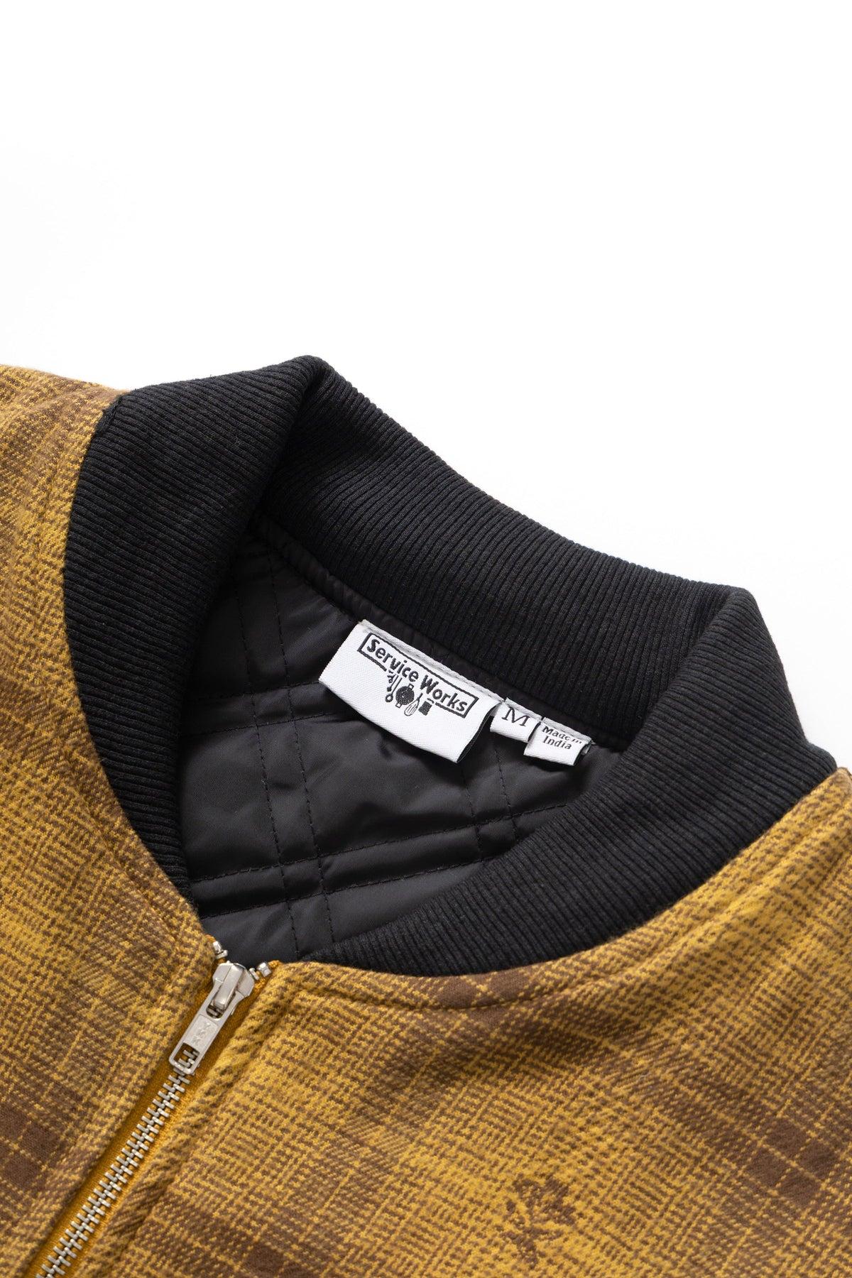 Thistle Plaid Padded Work Vest - Ochre Product Image