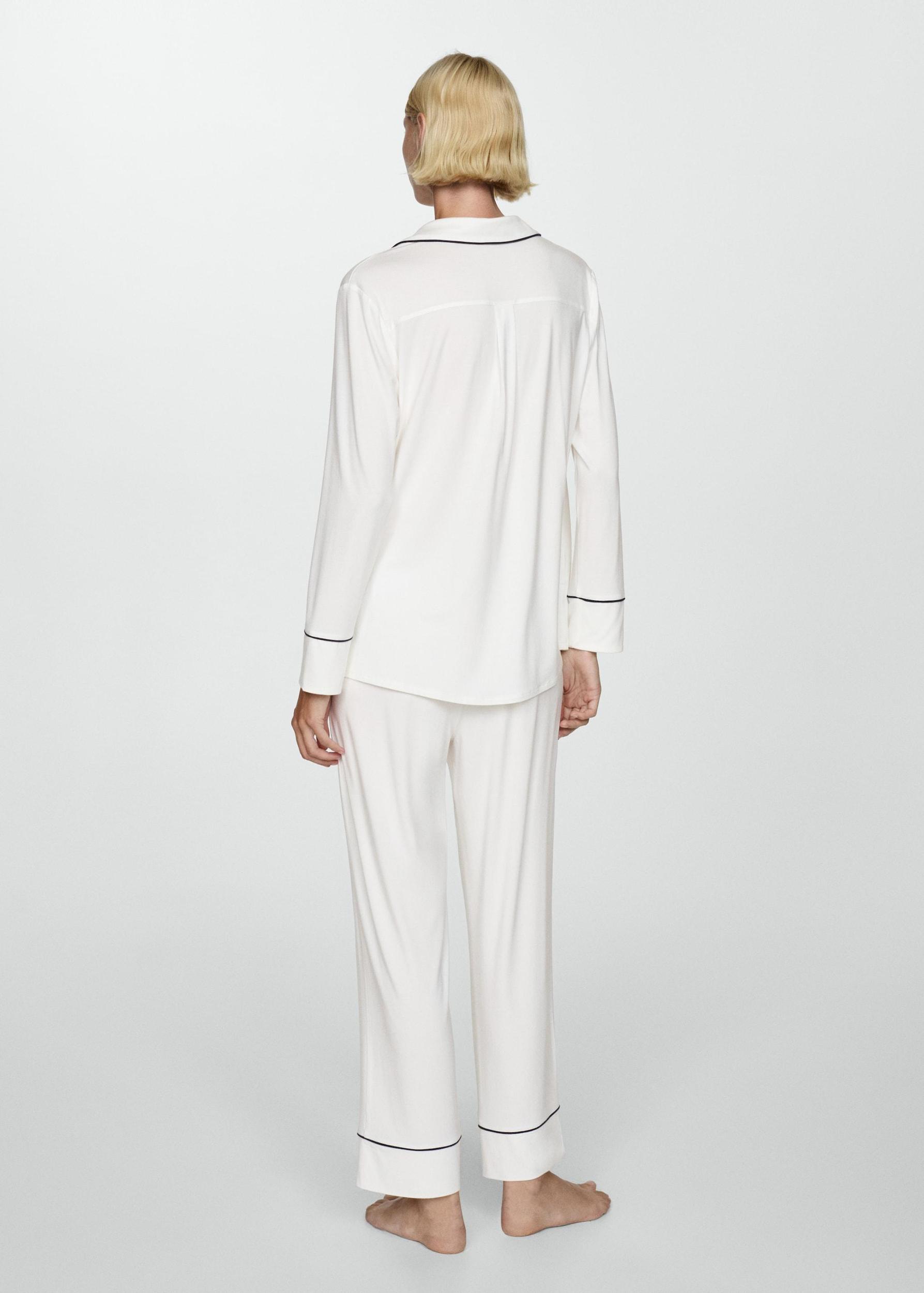 Two-piece pyjamas with piping - Women | MANGO USA Product Image