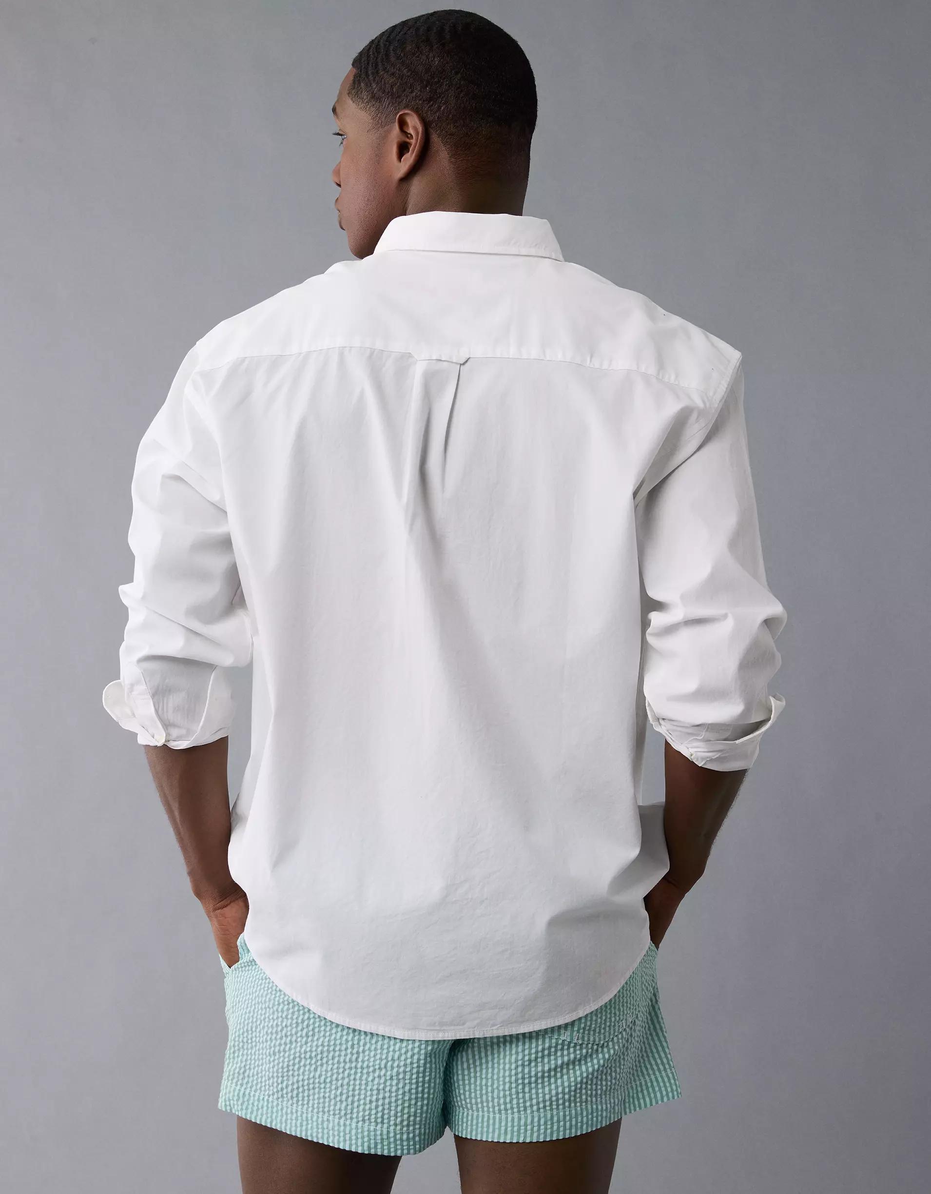 AE Everyday Relaxed Poplin Button-Up Shirt Product Image