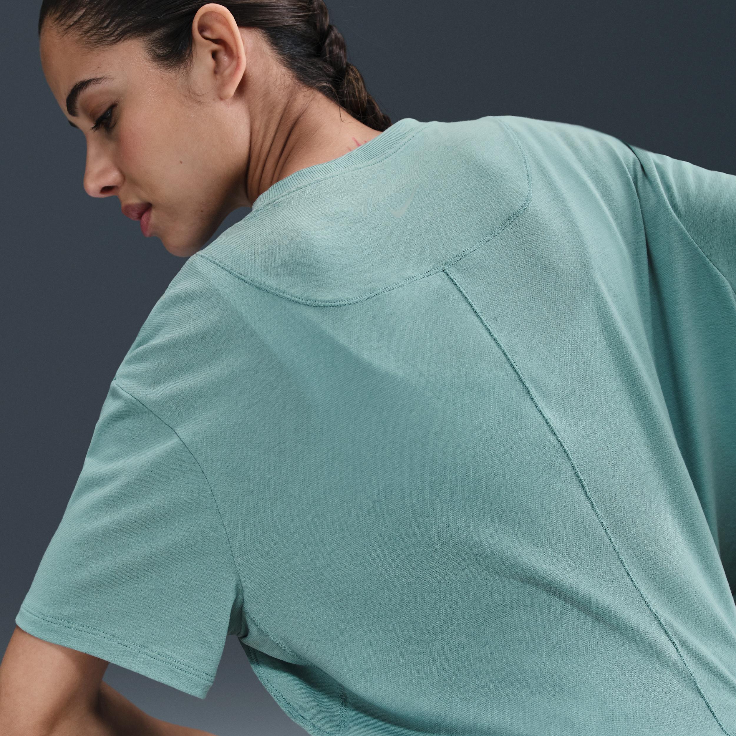 Nike Womens One Relaxed Dri-FIT Cropped Short-Sleeve Top | HJ1065-017 Product Image