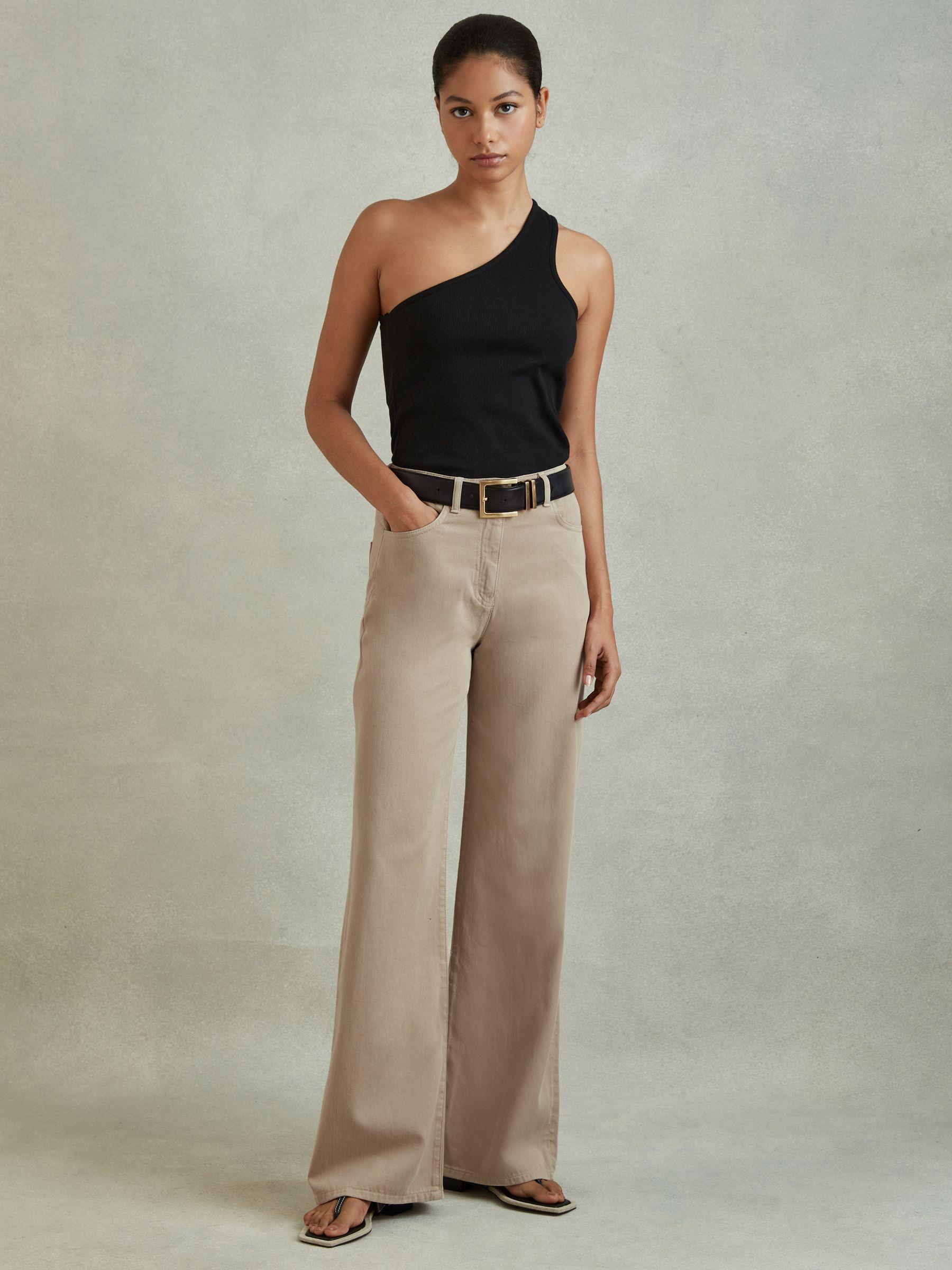 Garment Dyed Wide Leg Trousers in Light Camel Product Image