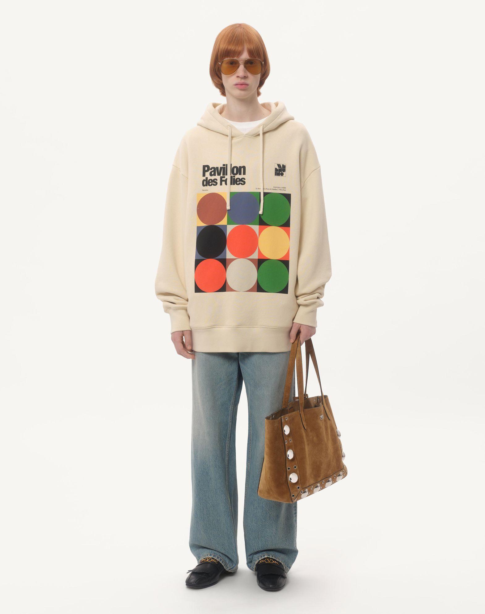 Cotton Hooded Sweatshirt With Pavillon Des Folies Print Product Image