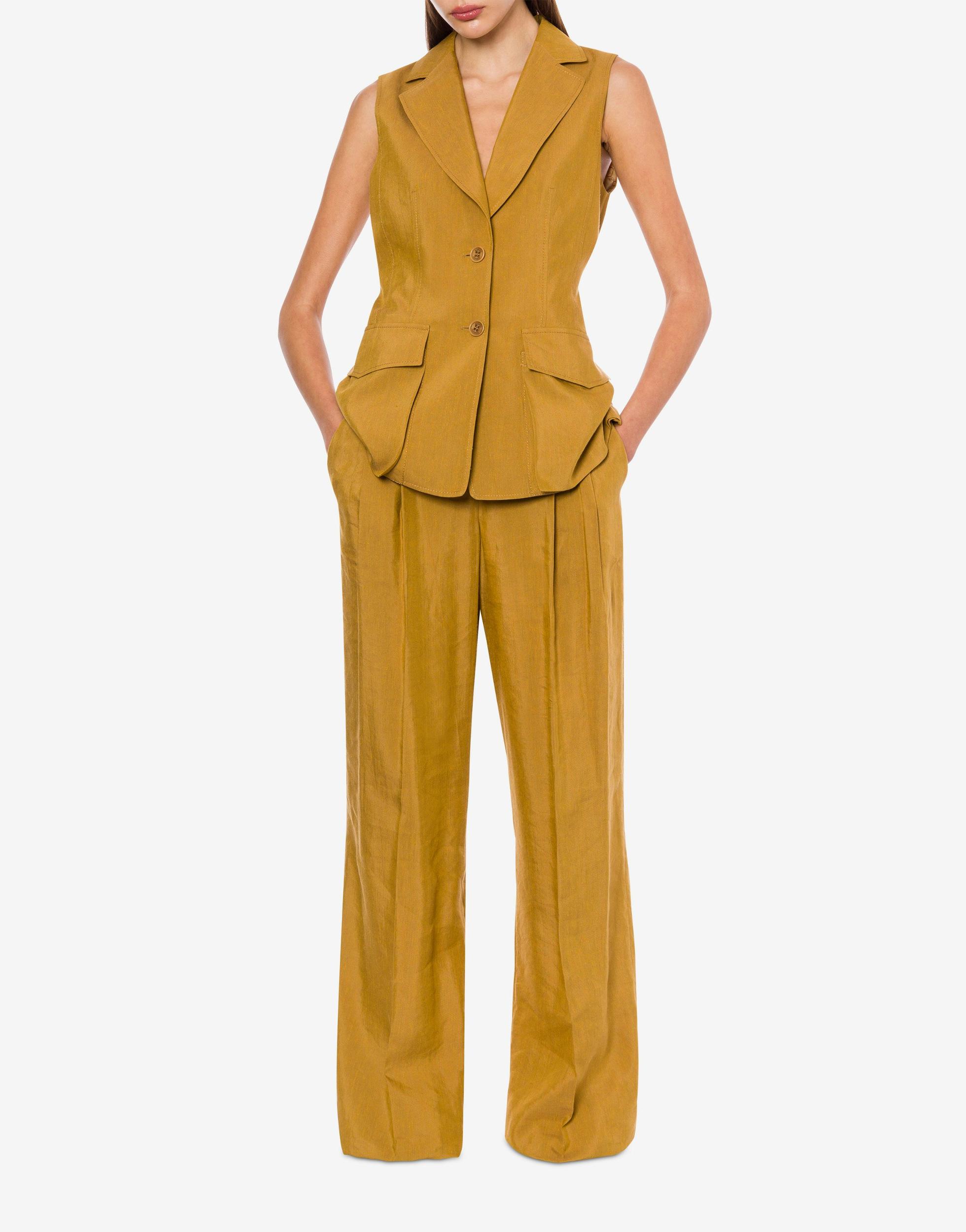 Flamed linen viscose waistcoat Product Image