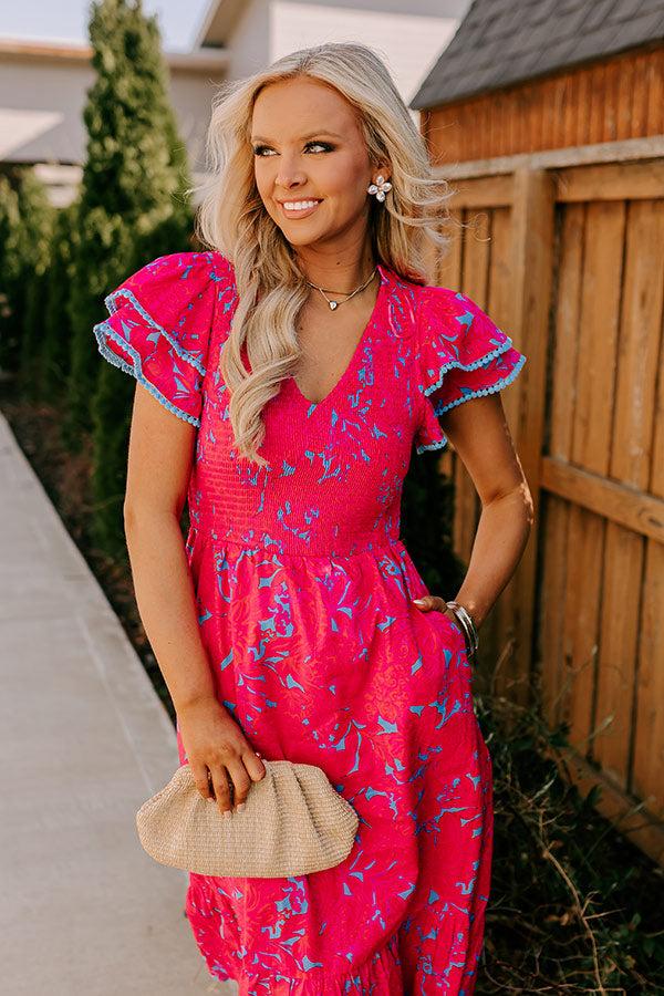 Talk Of The Town Smocked Midi Dress Product Image