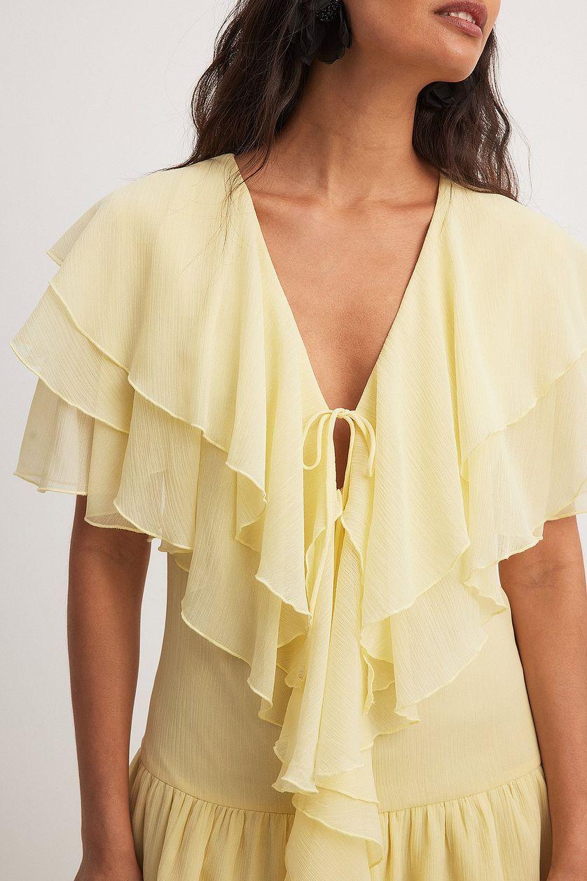 Chiffon Ruffles Detail Mini Dress Product Image