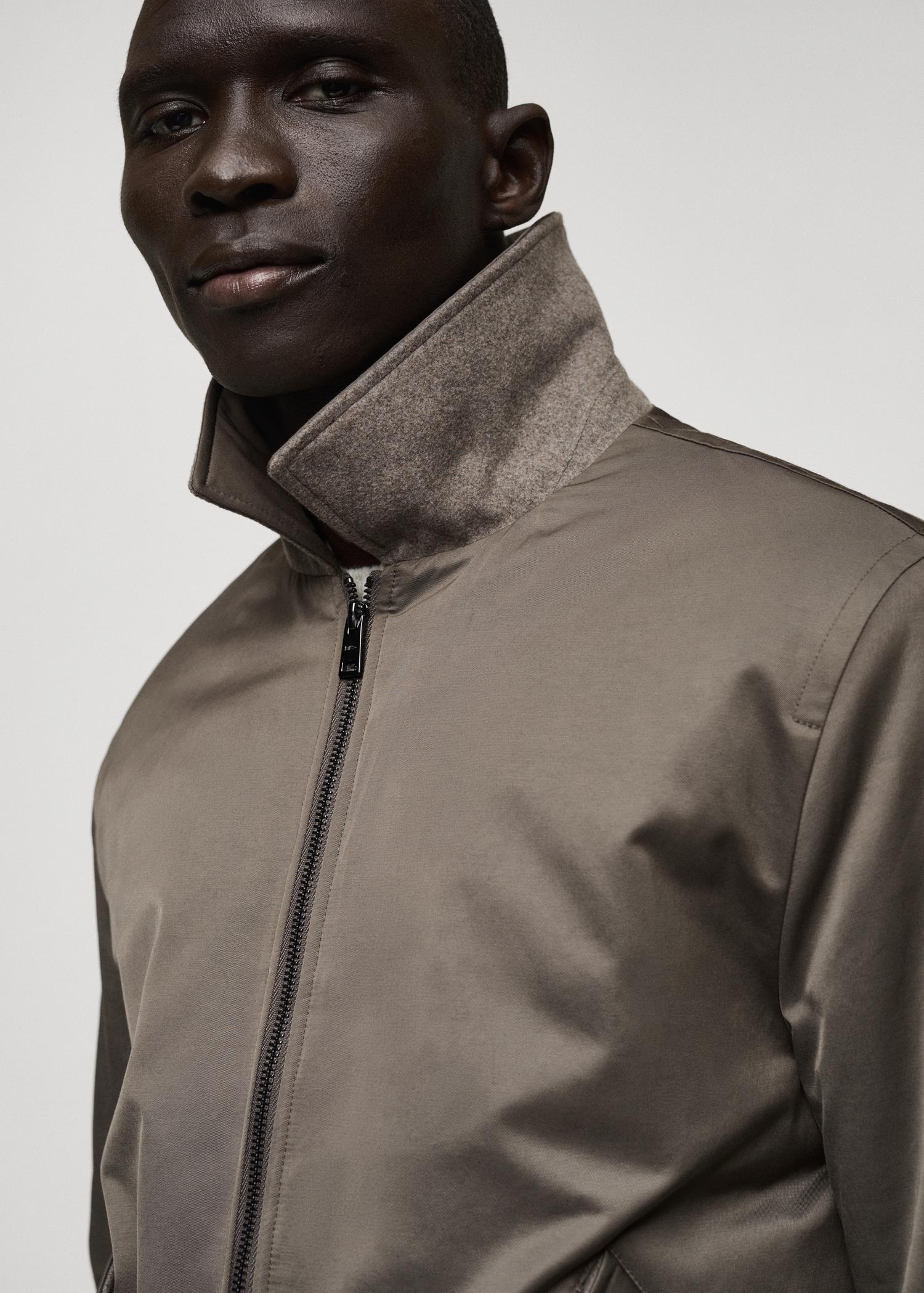Quilted water repellent jacket - Men | MANGO USA Product Image