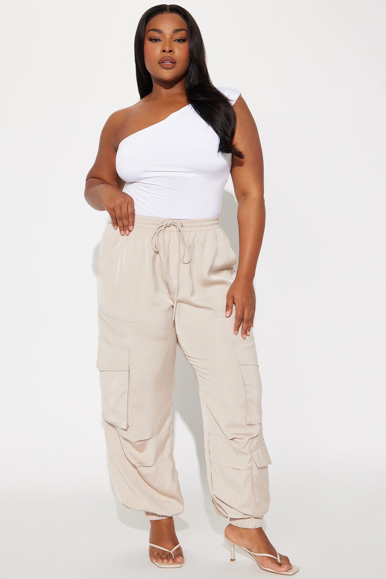 Make You Wanna Look Satin Jogger - Khaki Product Image