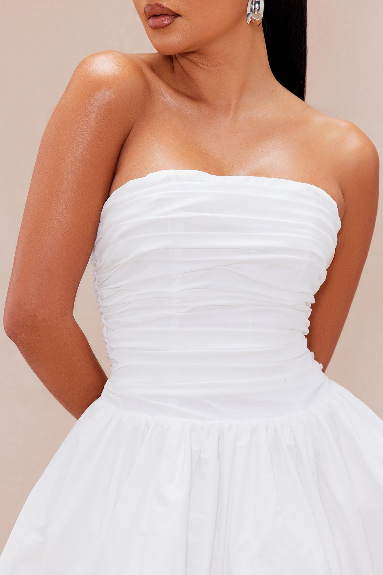 Penny Poplin Mini Dress - White Product Image