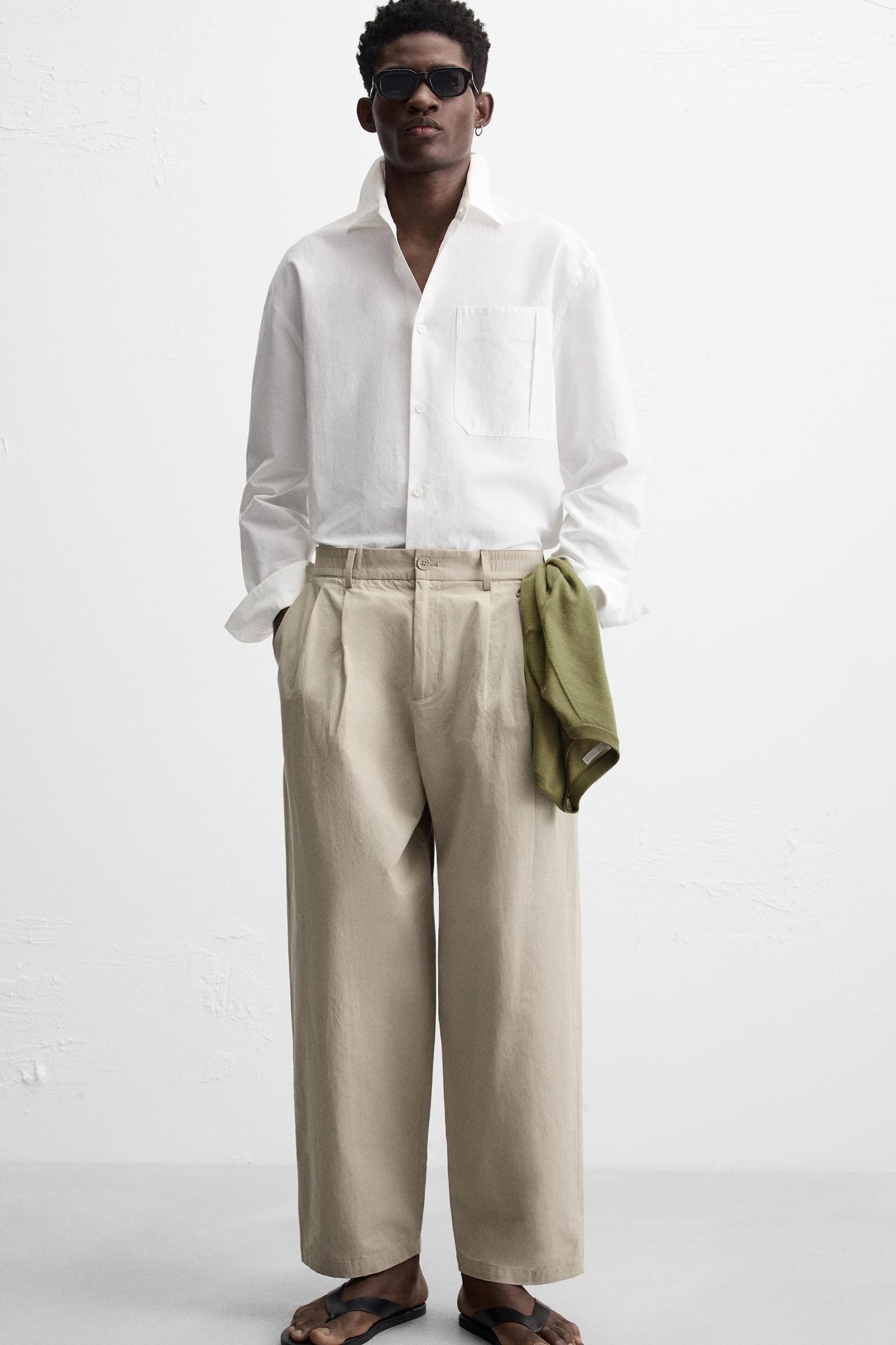 PLEATED CHINO PANTS Product Image