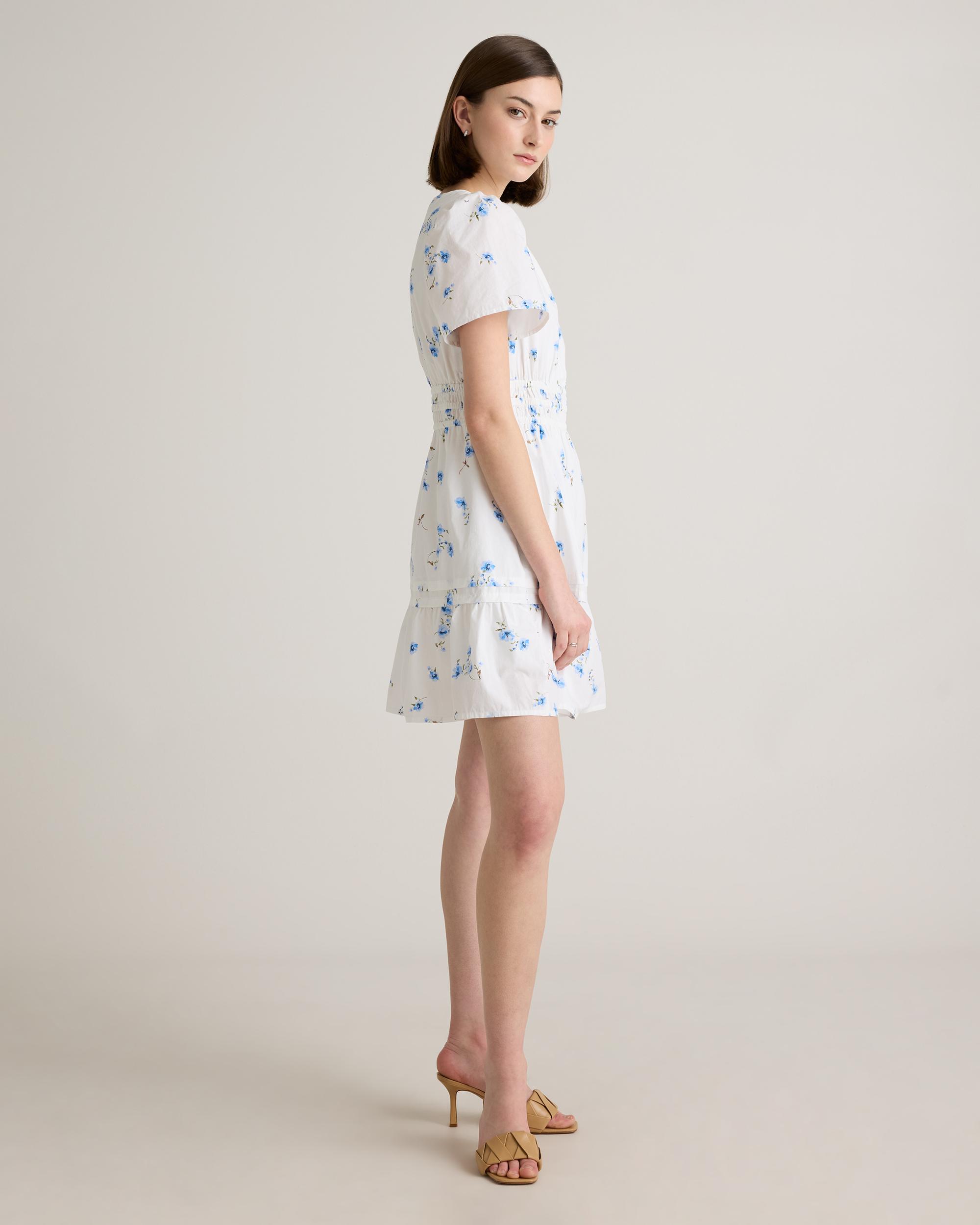 Quince | Women's Poplin Tiered Mini Dress Organic Cotton Product Image
