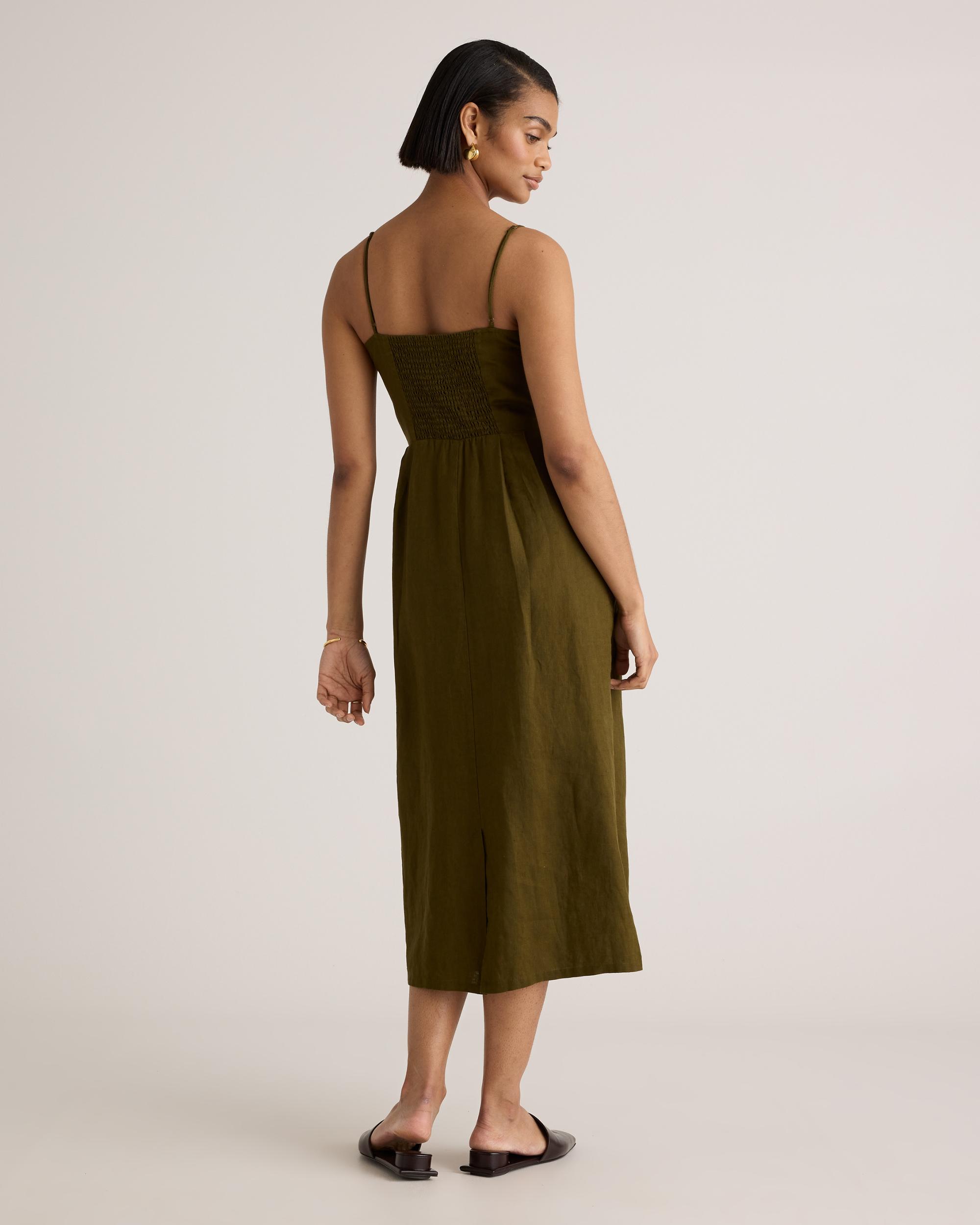 Quince | Women's 100% European Linen Scoop Neck Midi Dress Product Image