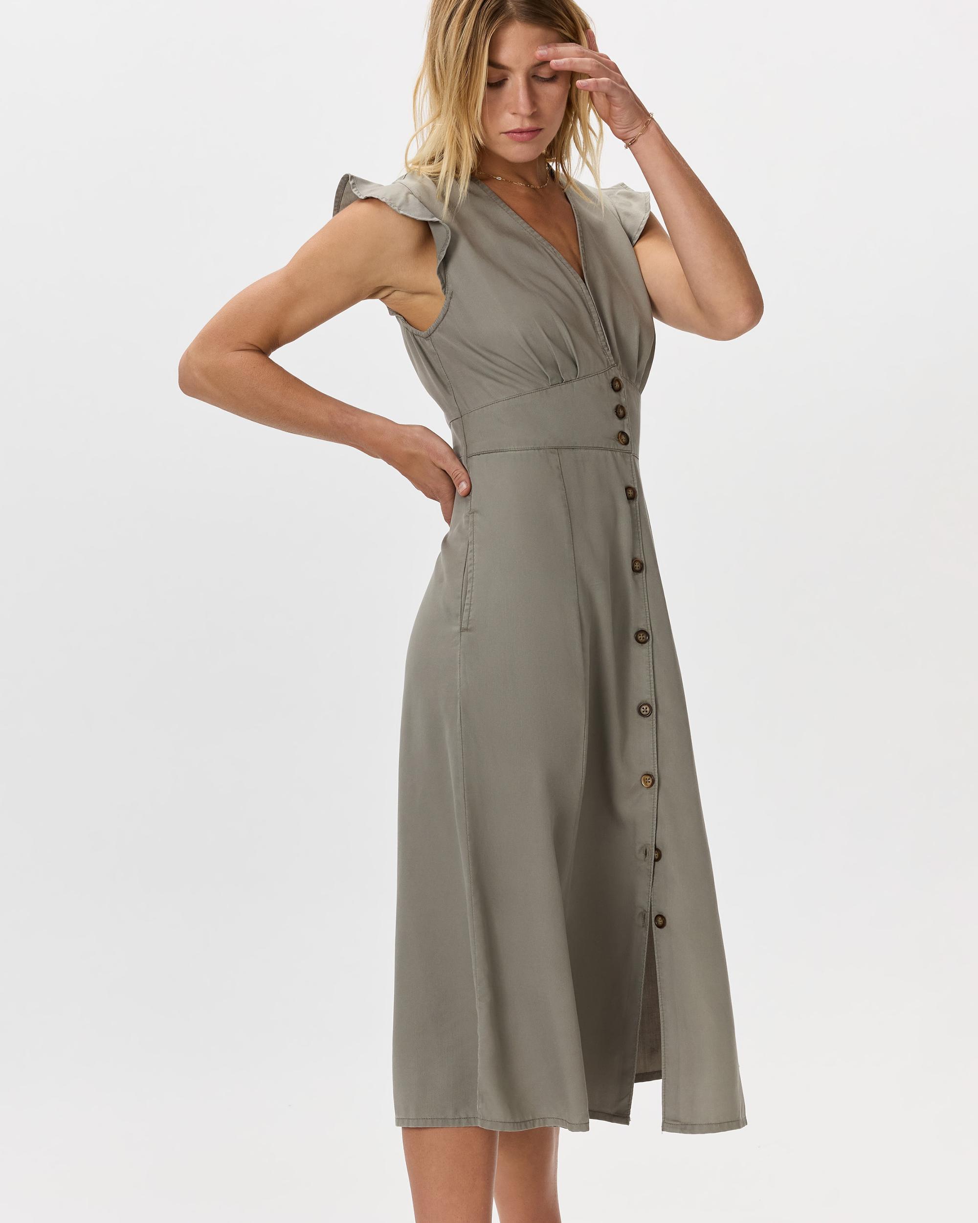 Quince | Women's Vintage Wash Tencel Button Front Midi Dress Product Image