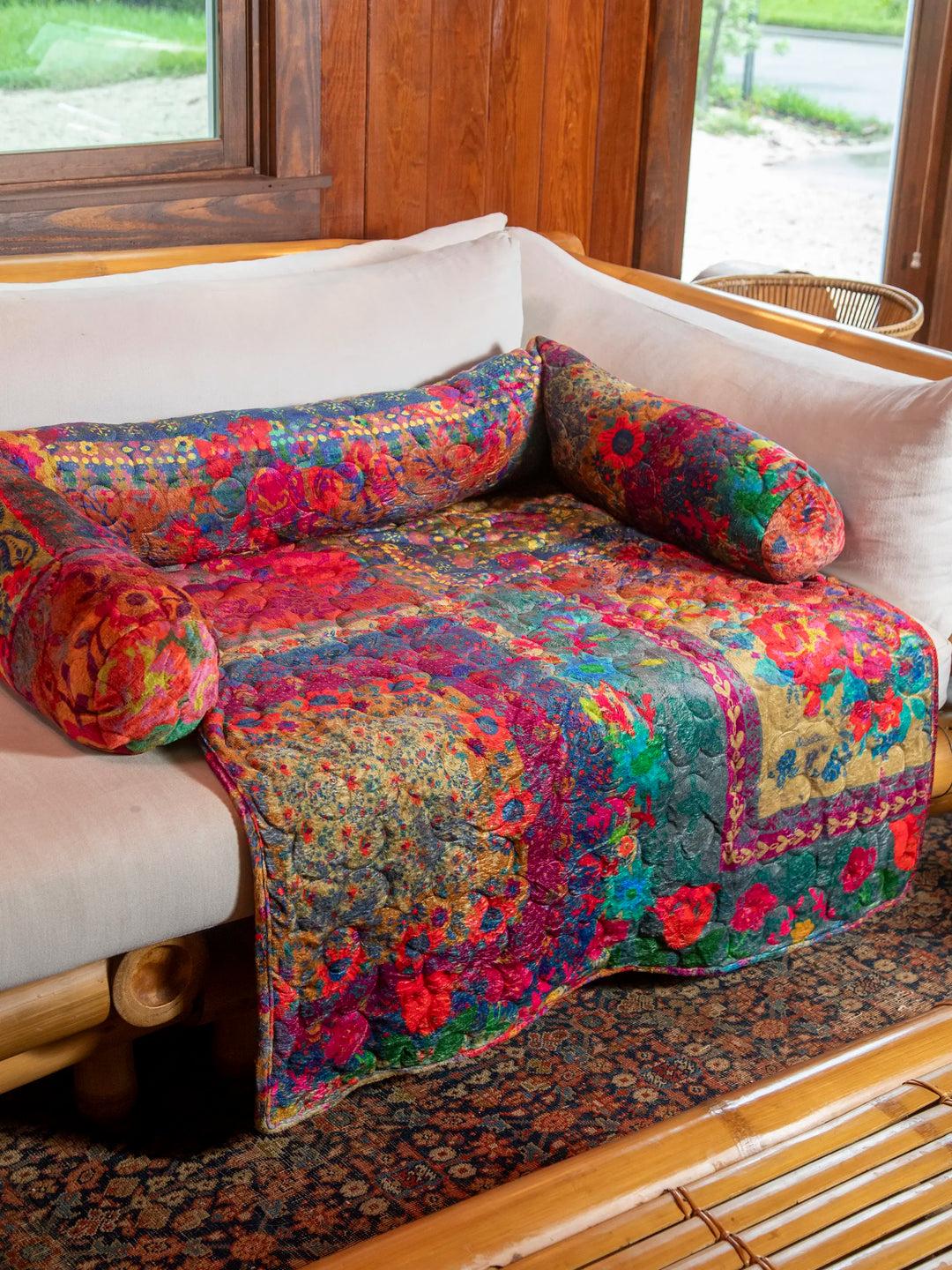 Sofa Pet Bed - Rainbow Bandana Patchwork Product Image