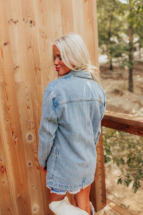 Train To Paris Denim Oversized Blazer Product Image