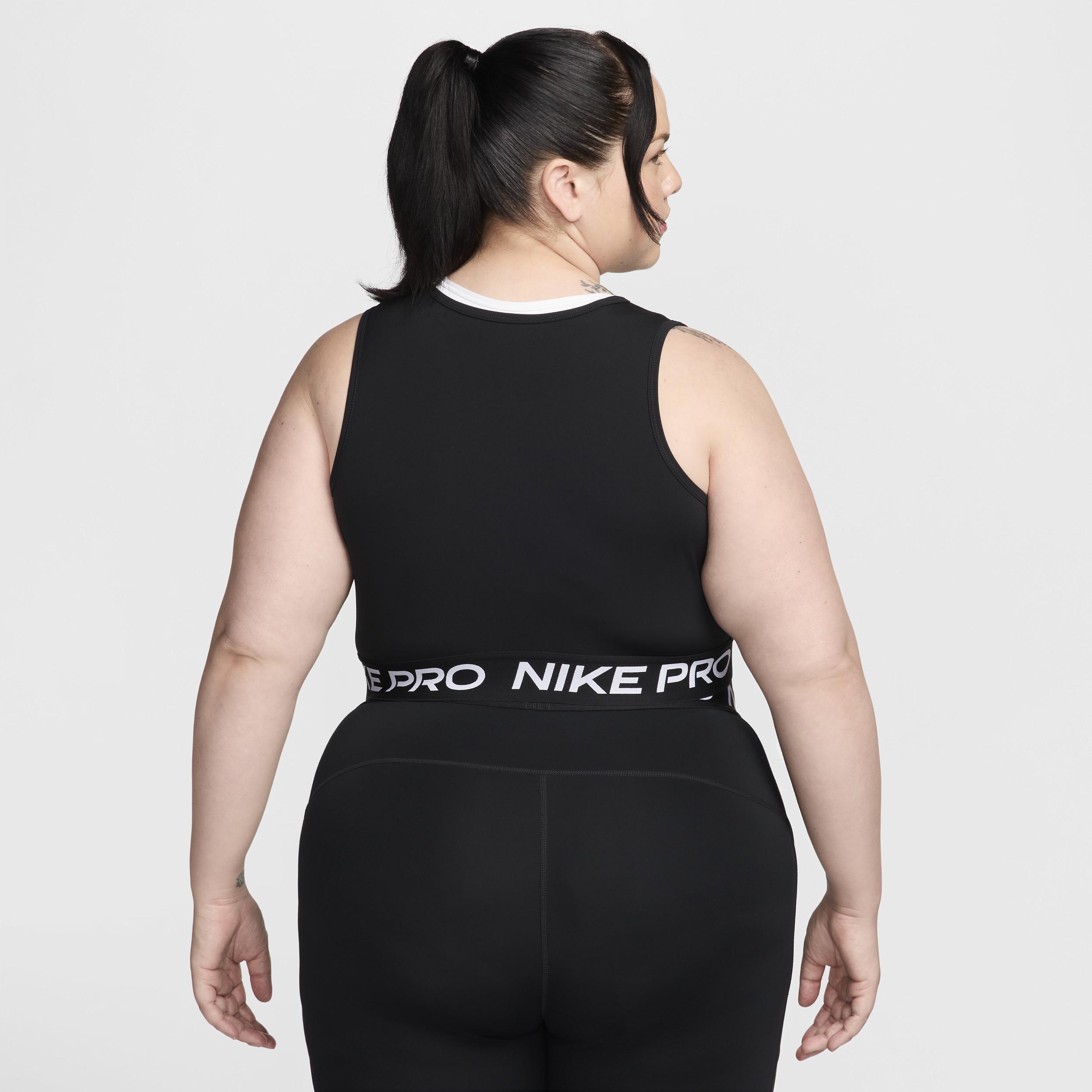 Womens Nike Pro Dri-FIT Cropped Tank Top (Plus Size) | FZ3618-010 Product Image