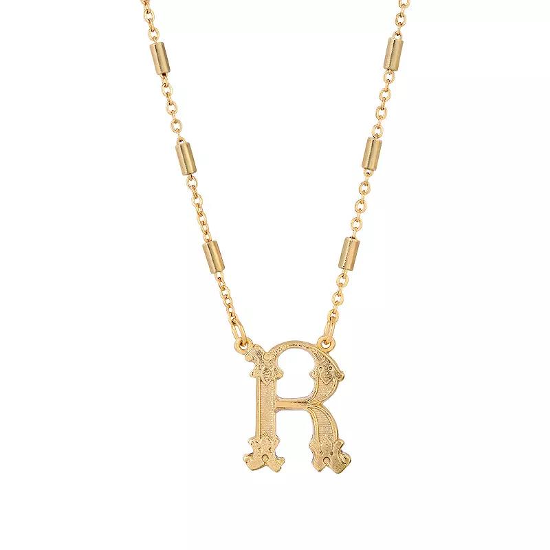 1928 Gold Tone Initial Necklace, Womens, Yellow K Product Image