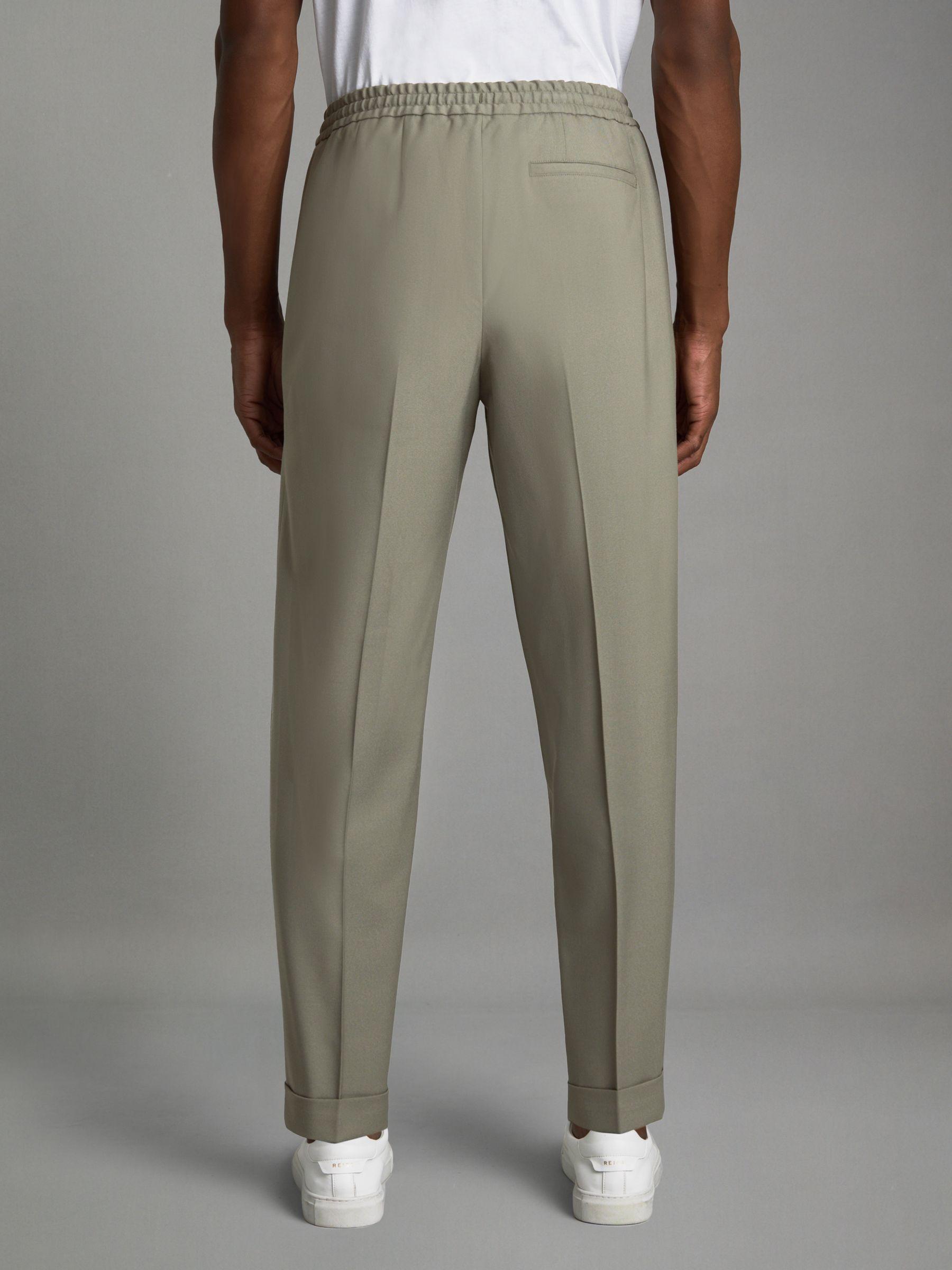Brighton Sage Relaxed Drawstring Trousers with Turn-Ups Product Image